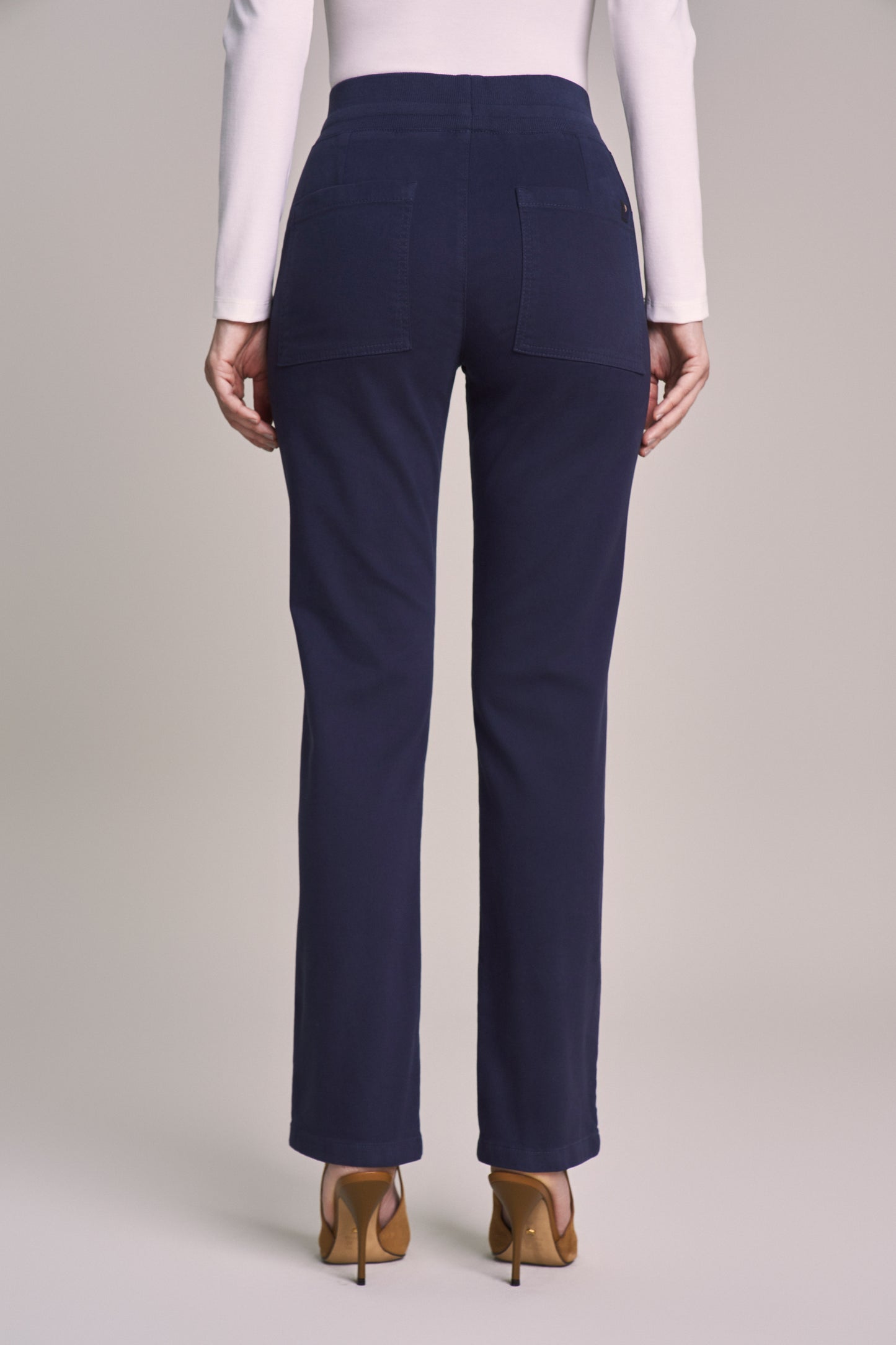 calça malha color reta comfort cinturaintermediária cós de tricot