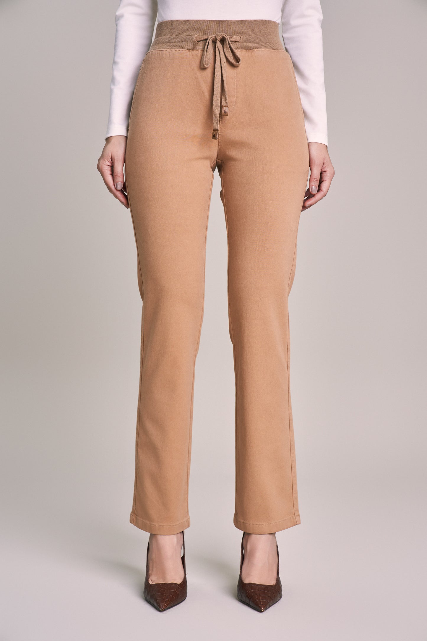 calça malha color reta comfort cinturaintermediária cós de tricot