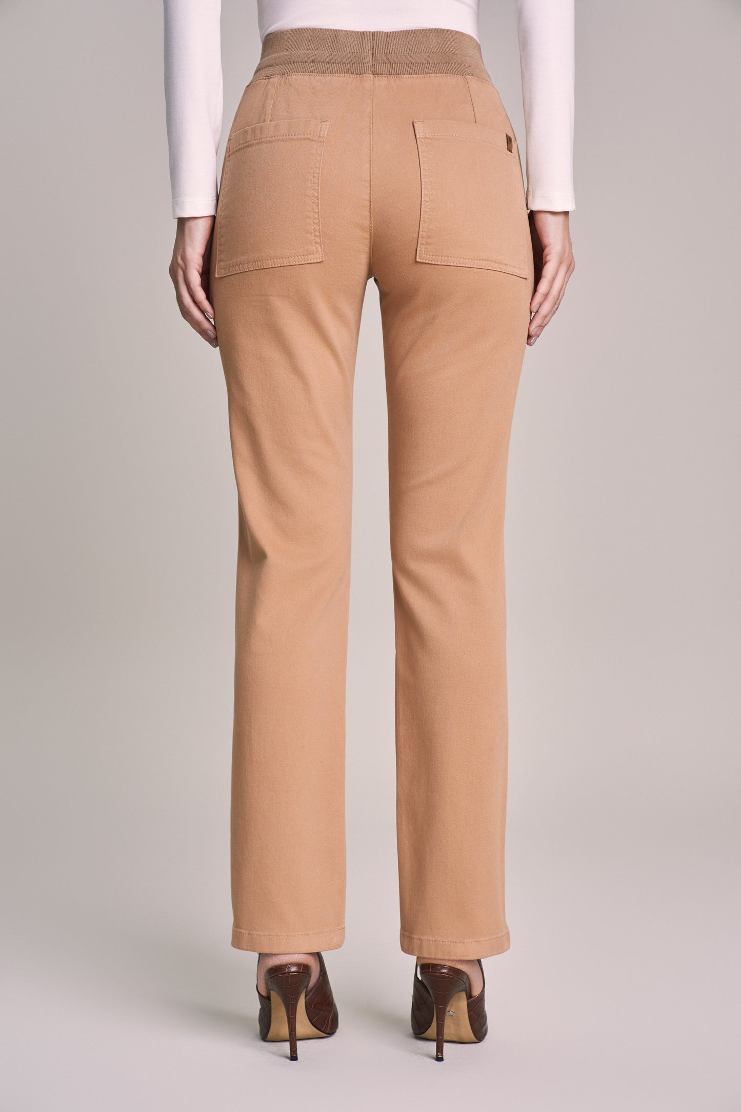 calça malha color reta comfort cinturaintermediária cós de tricot