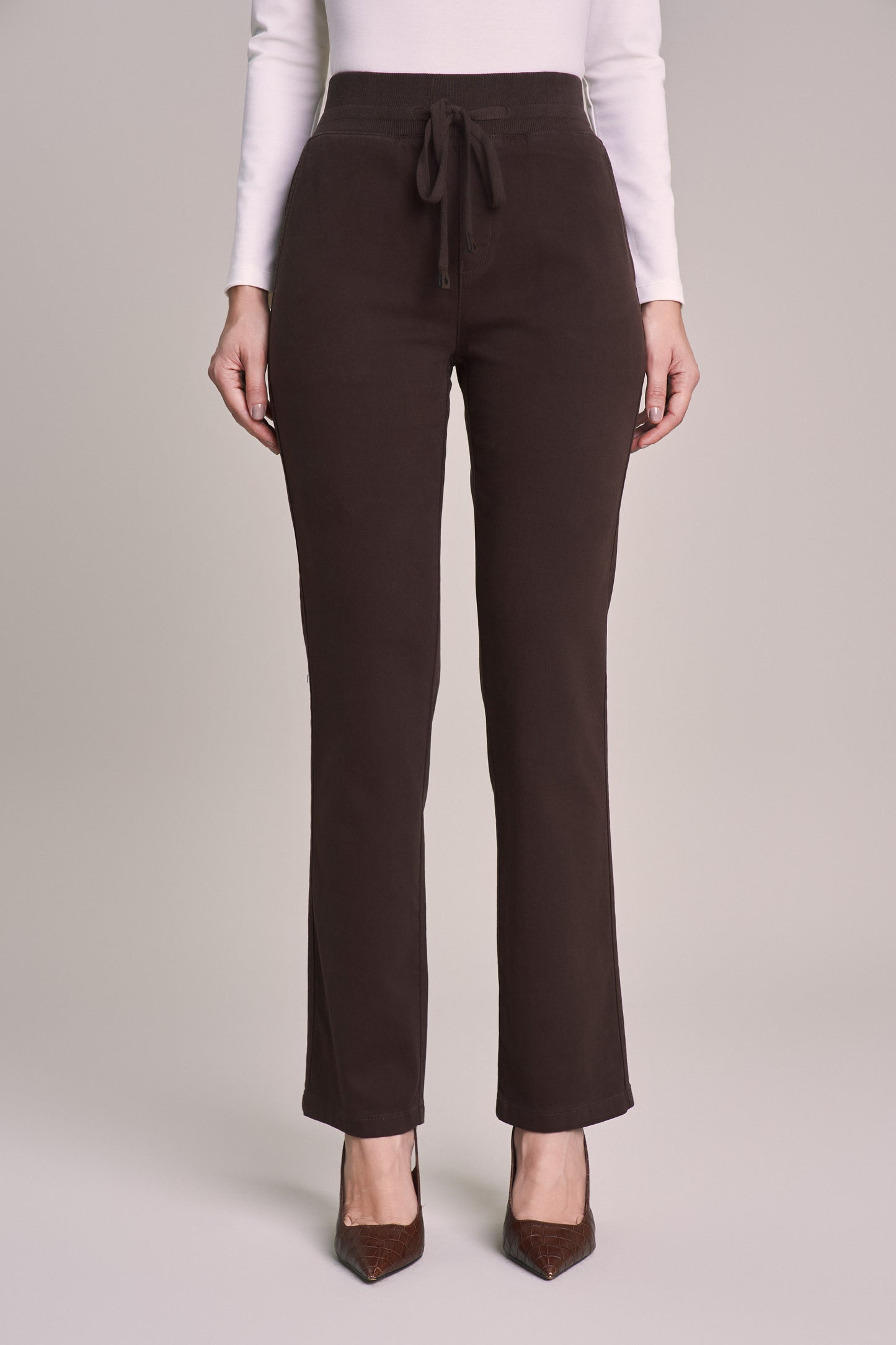 calça malha color reta comfort cinturaintermediária cós de tricot