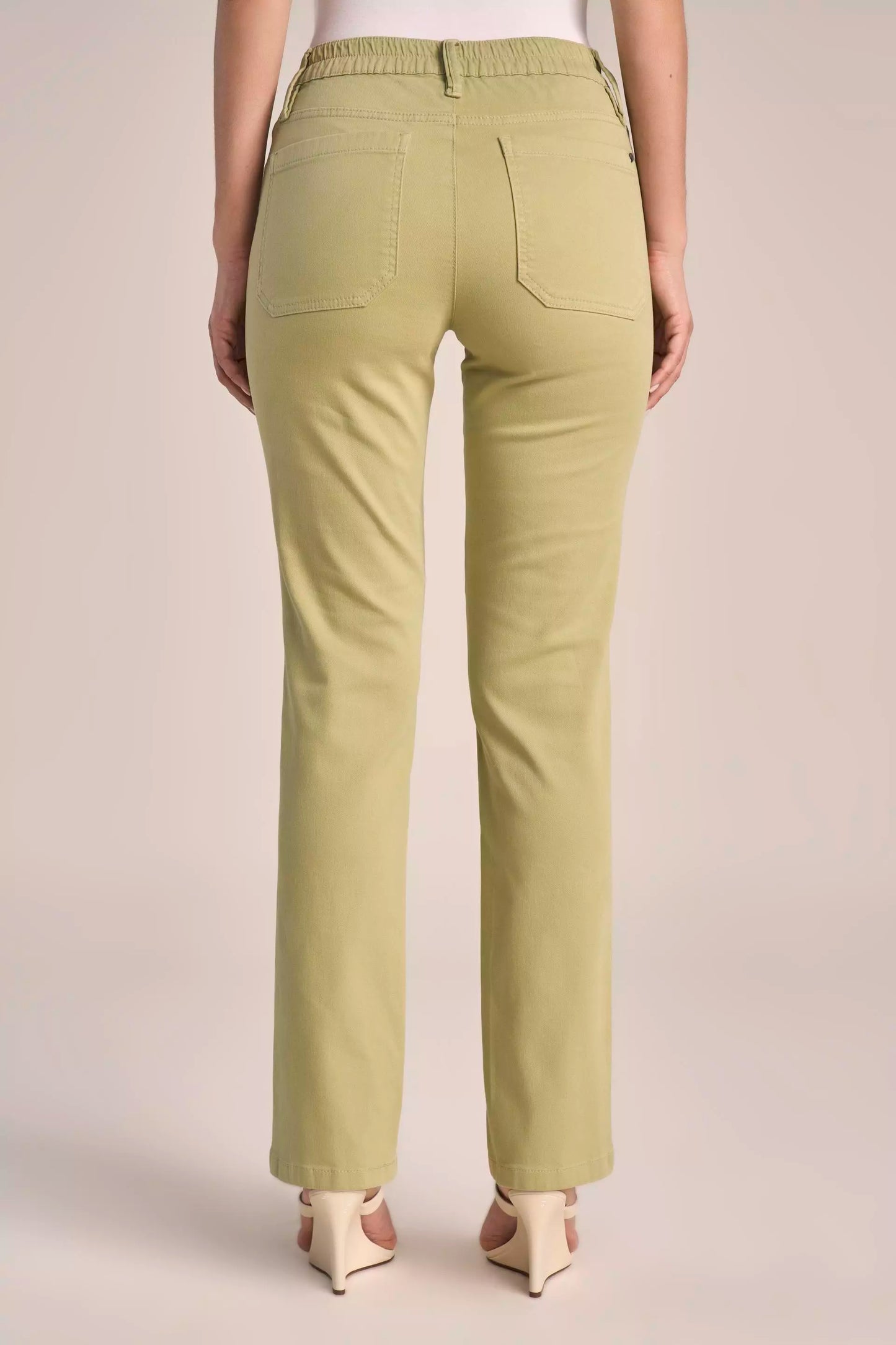 Calça Malha Color Reta Cintura Intermediária Cós de Elástico