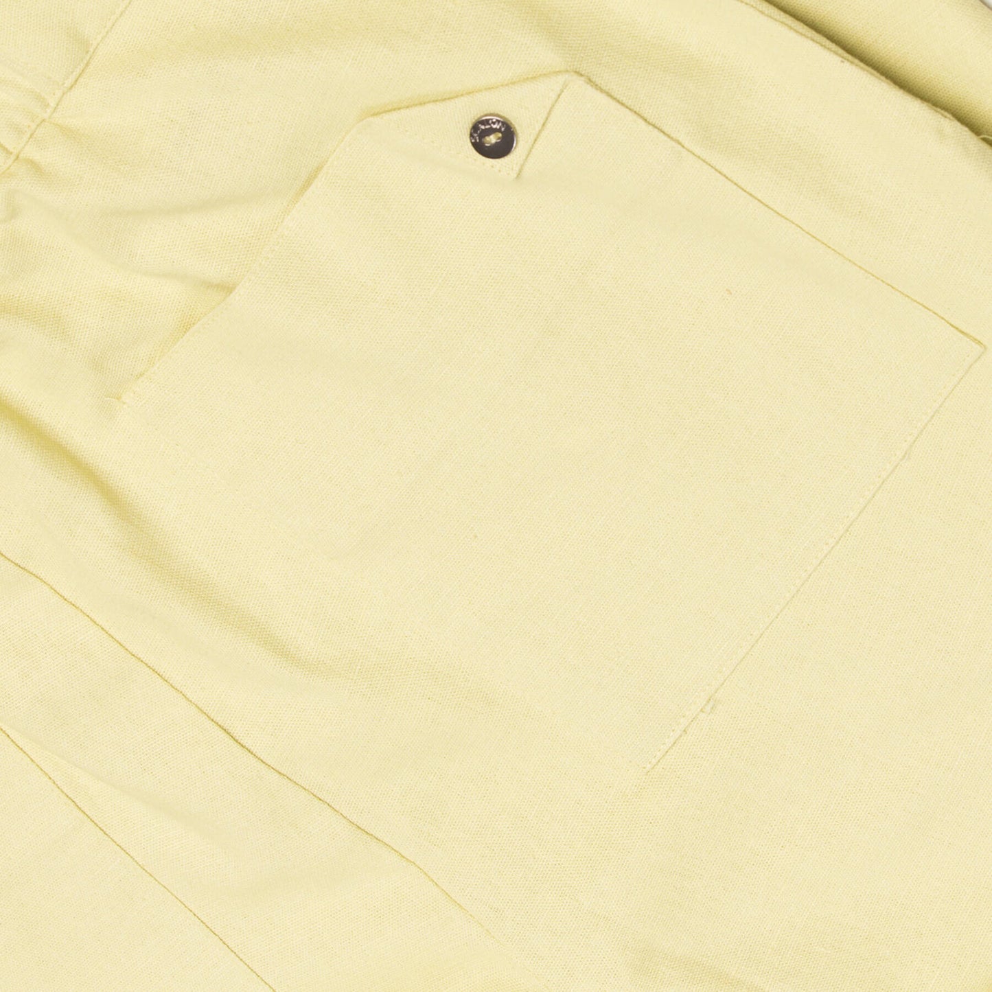 calça linho pant cropped com bolso faca