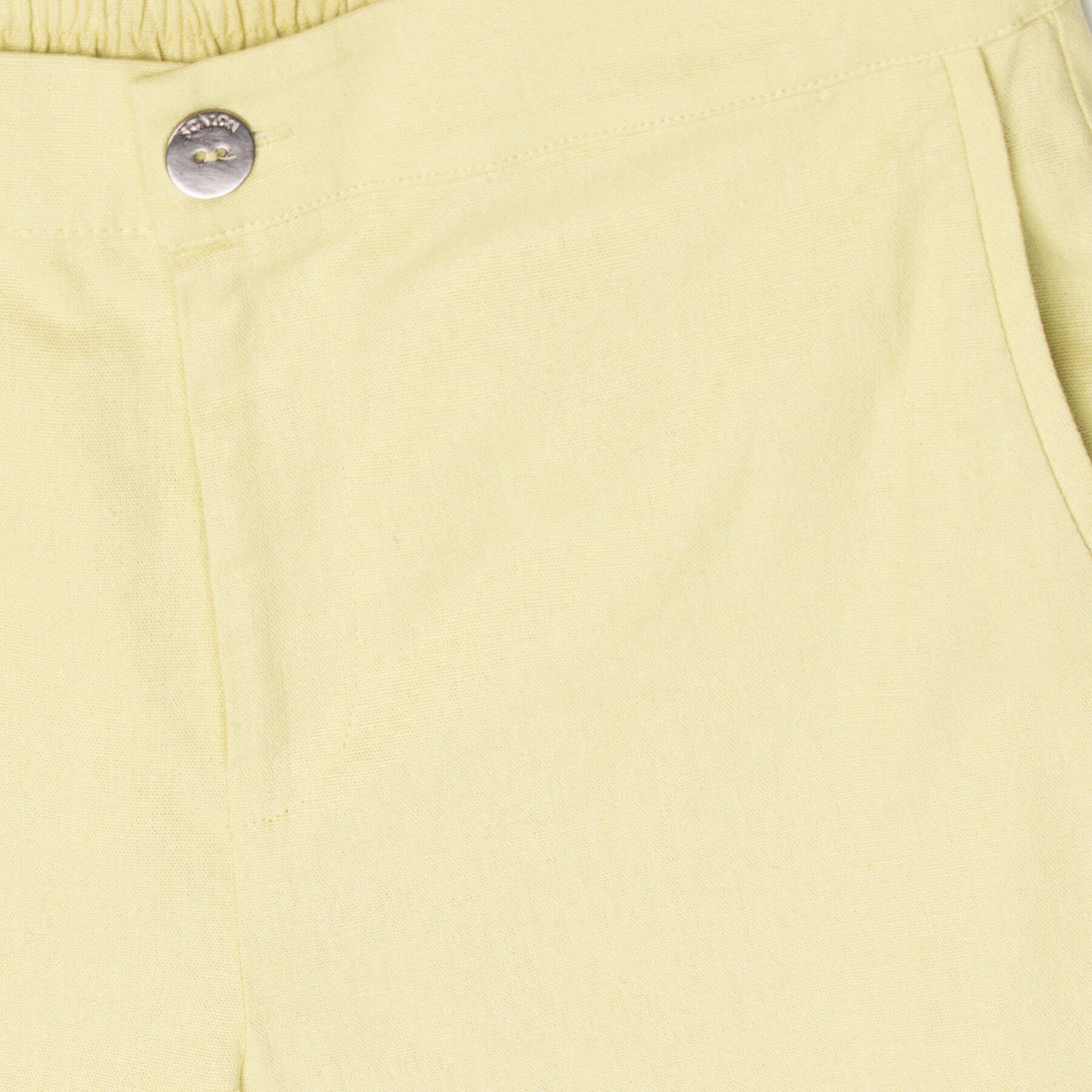 calça linho pant cropped com bolso faca