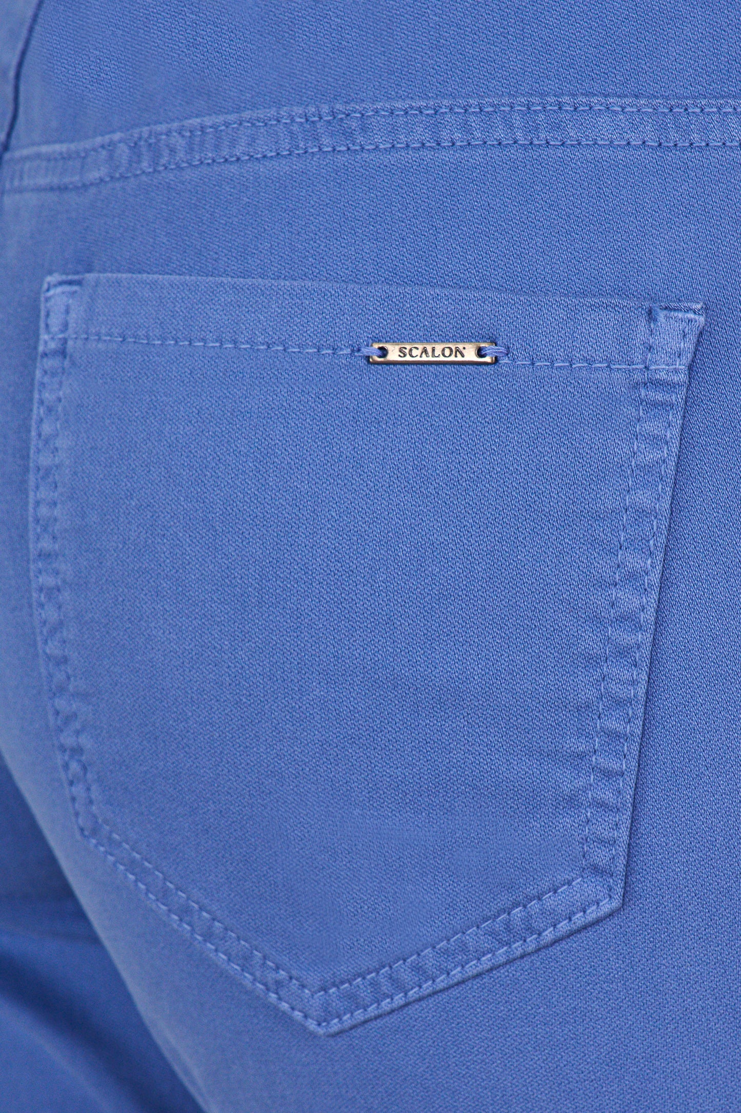 calça malha color cropped cintura intermediária cós de tricot