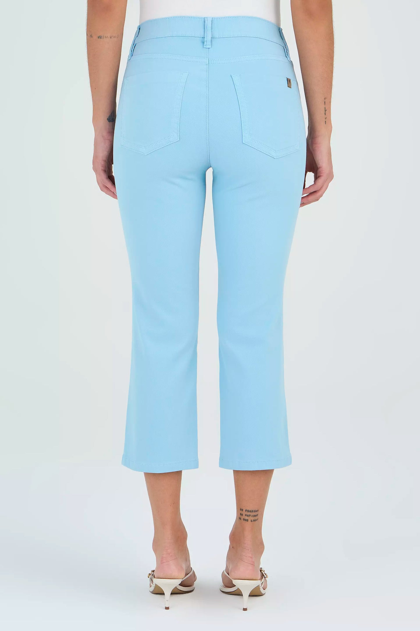 calça malha color cropped cintura intermediária comelástico