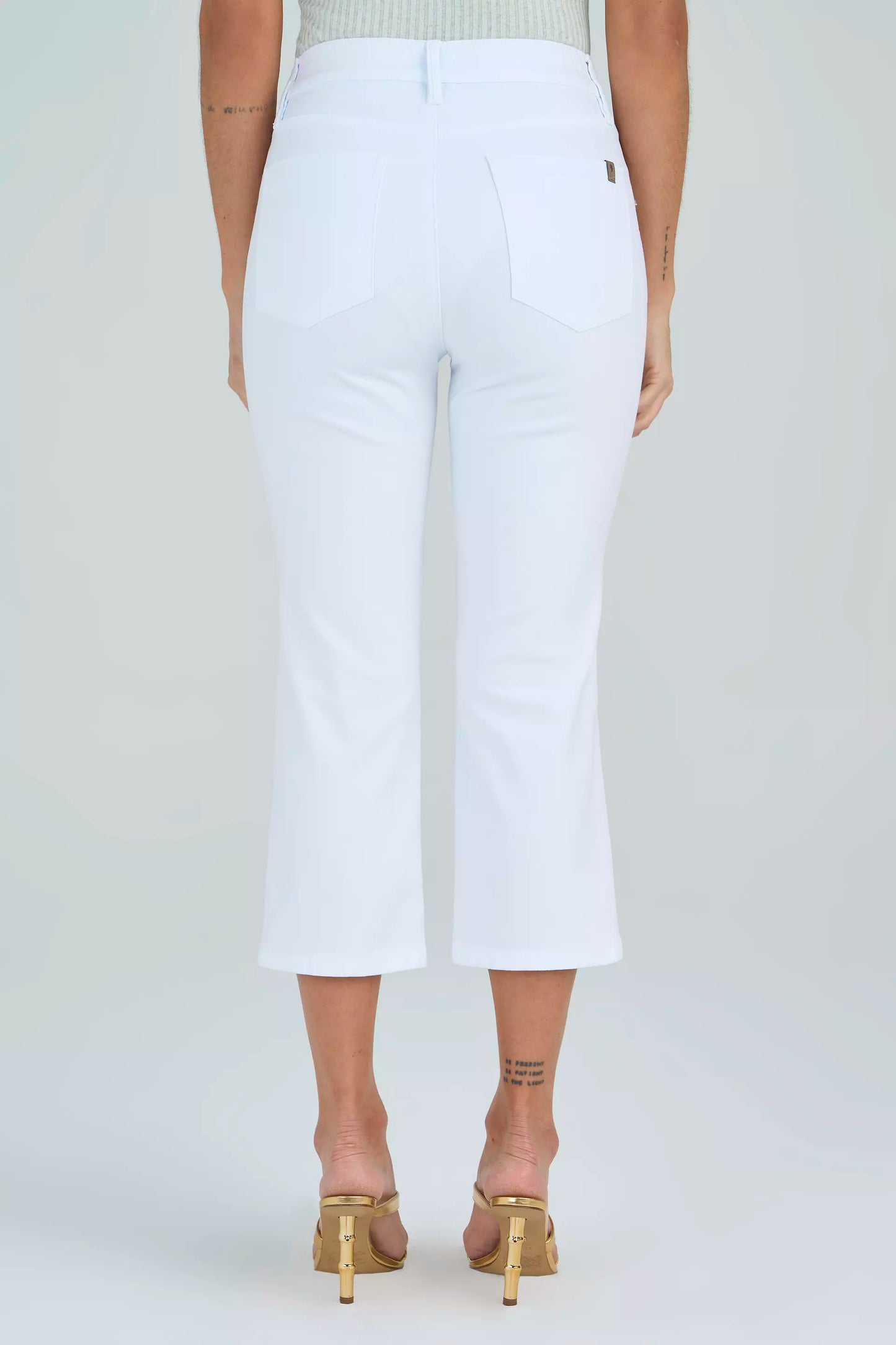 calça malha color cropped cintura intermediária comelástico