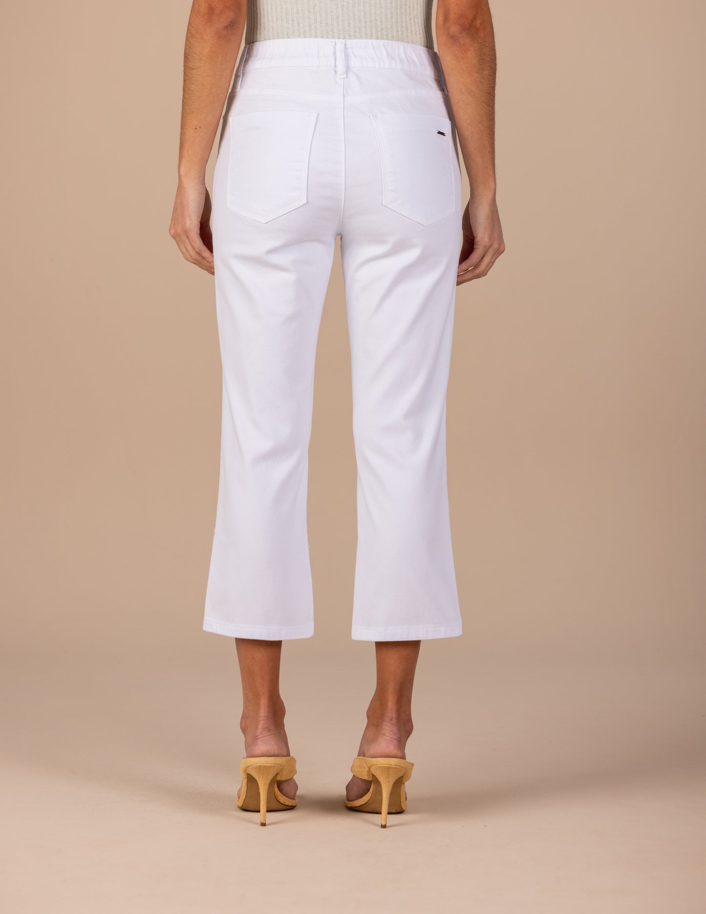 calça malha color cropped cintura intermediária com elástico