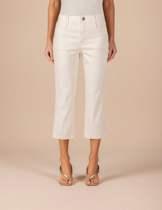 calça malha color cropped cintura intermediária com elástico