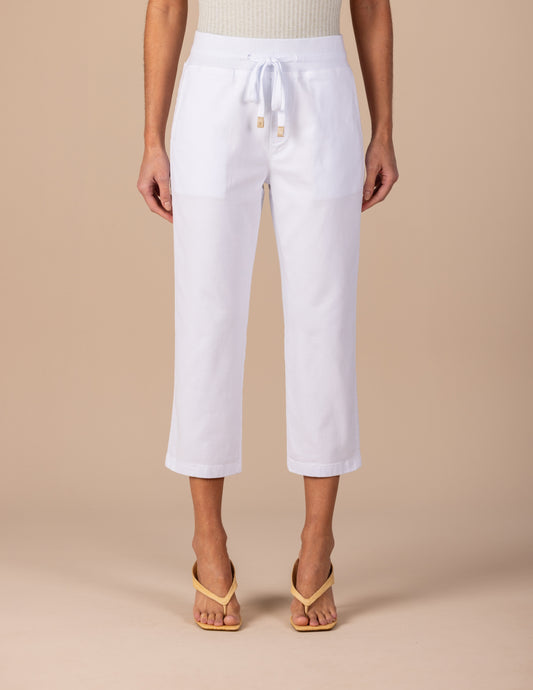 calça malha color cropped comfort cintura intermediária cós de tricot