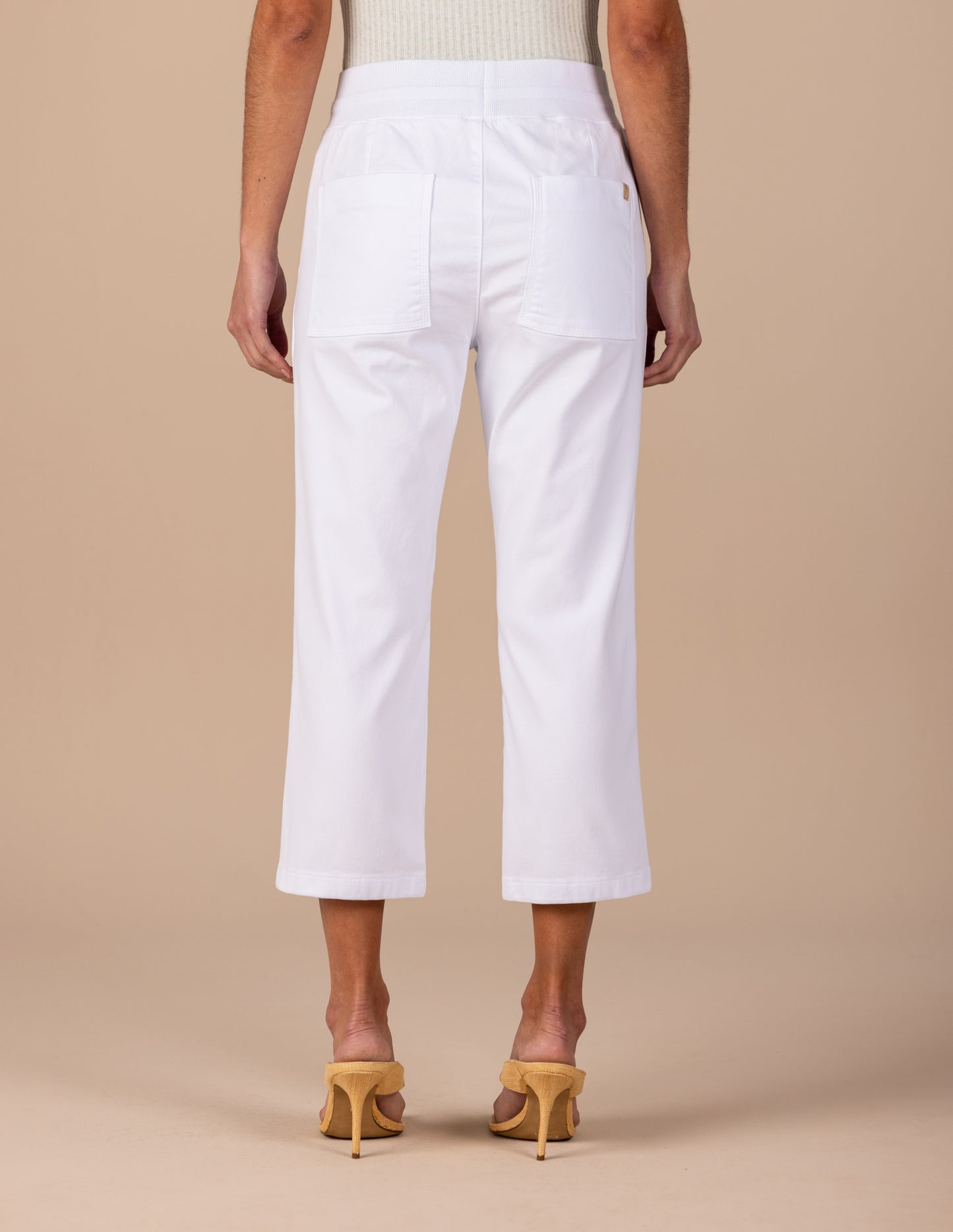 calça malha color cropped comfort cintura intermediária cós de tricot