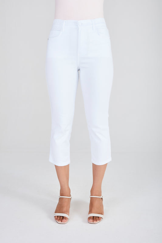 calça malha color cropped cintura intermediária com elástico
