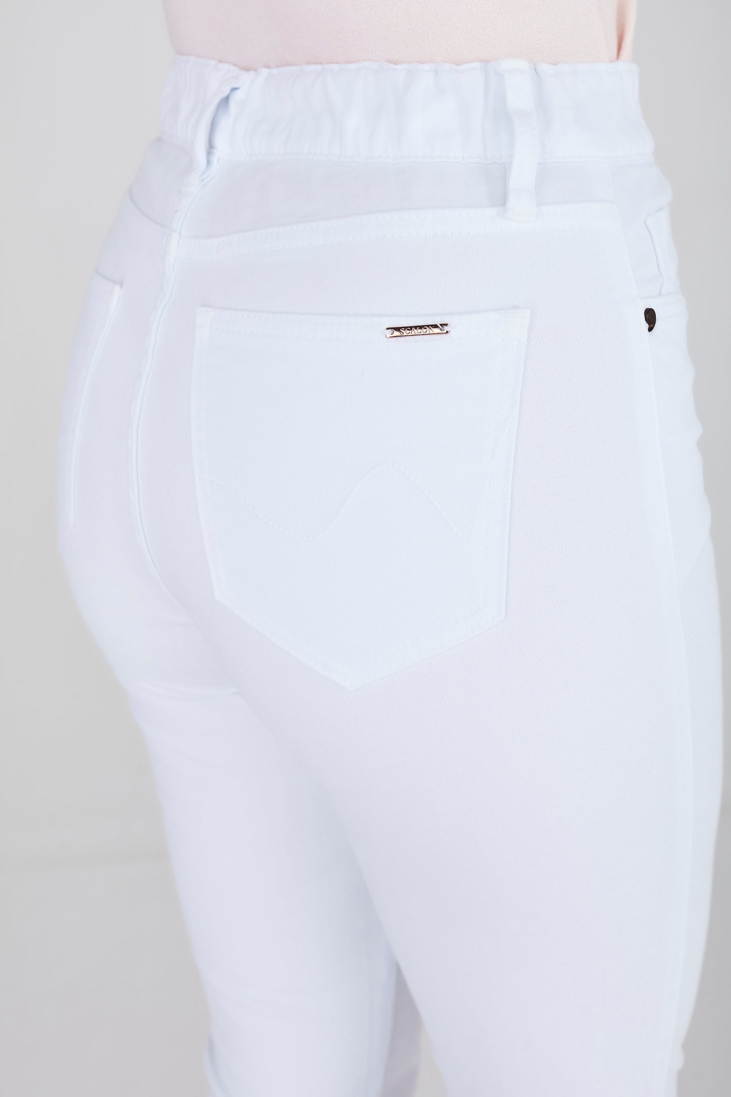 calça malha color cropped cintura intermediária com elástico