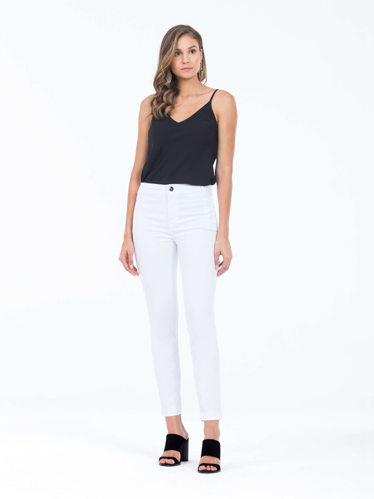 calça sarja color skinny alfaiataria