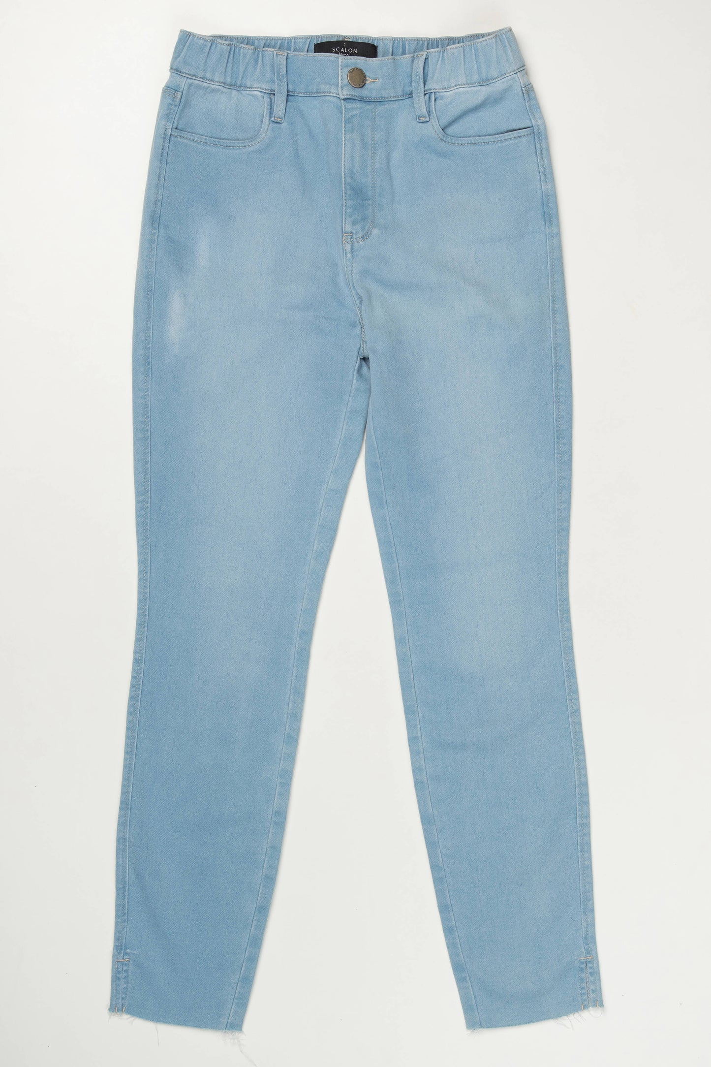 calça jeans malha skinny cós elástico