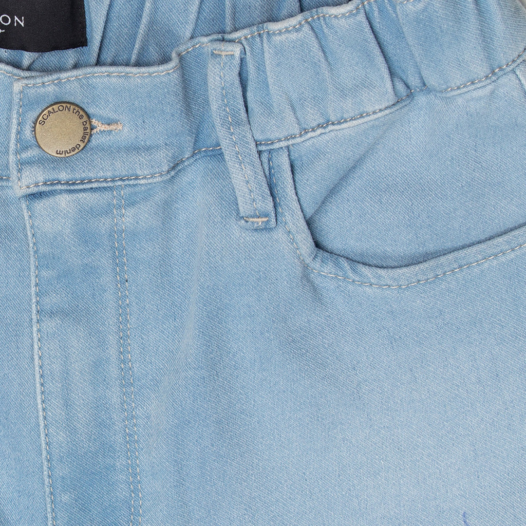 calça jeans malha skinny cós elástico