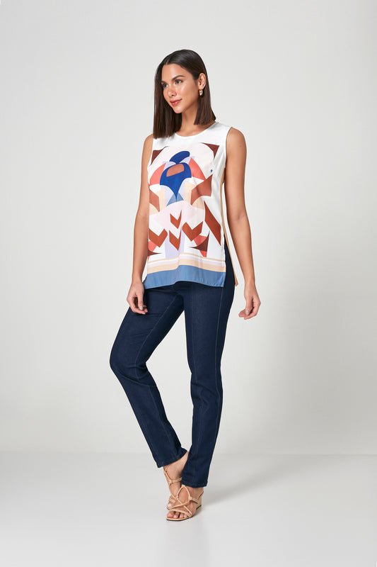 calça jeans skinny cós tricot duplo