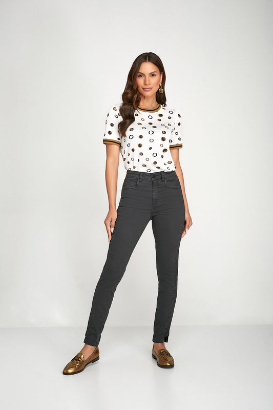 calça sarja skinny cintura intermediária vintage