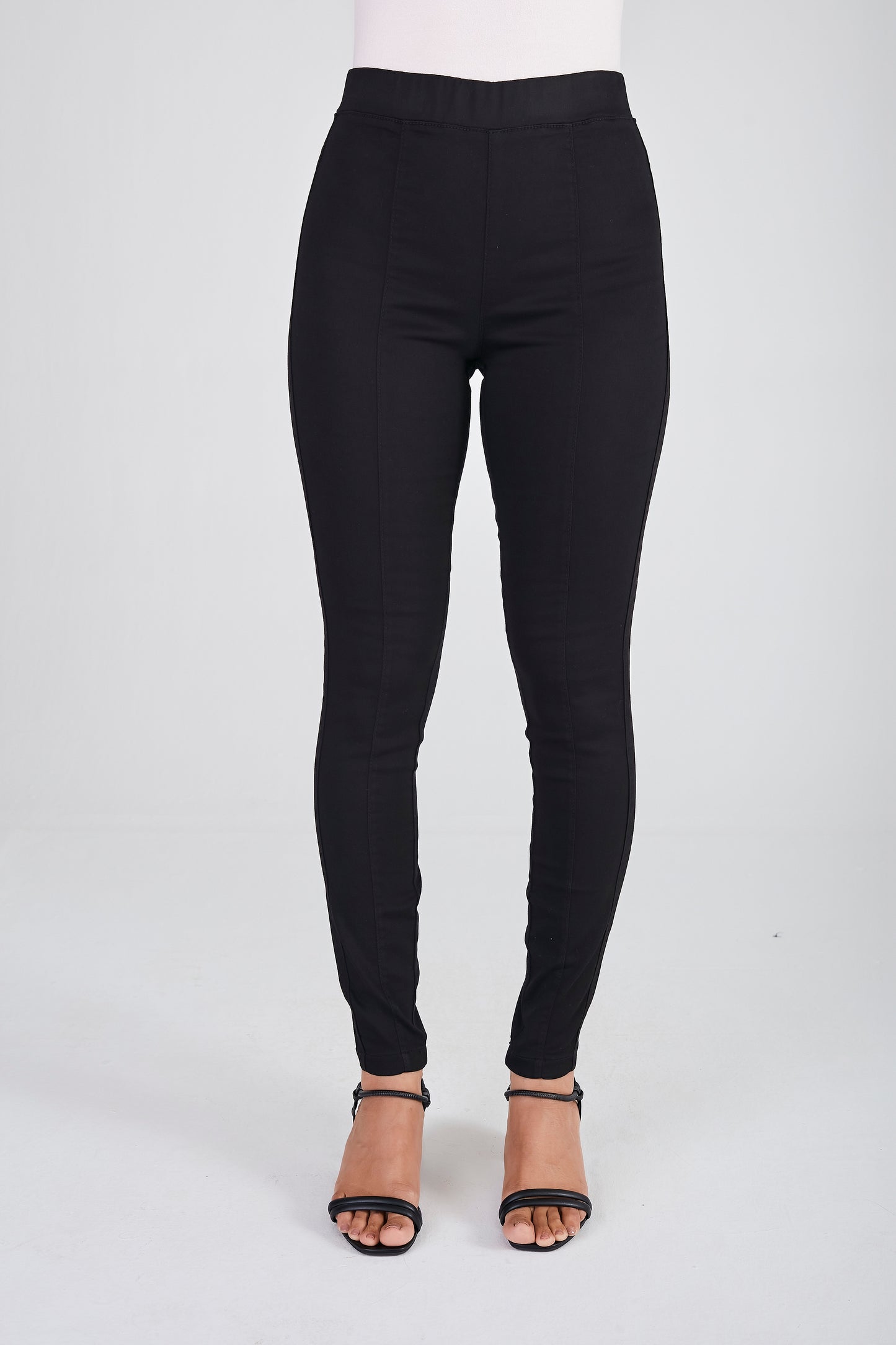 calça sarja color jegging cintura intermediária básica