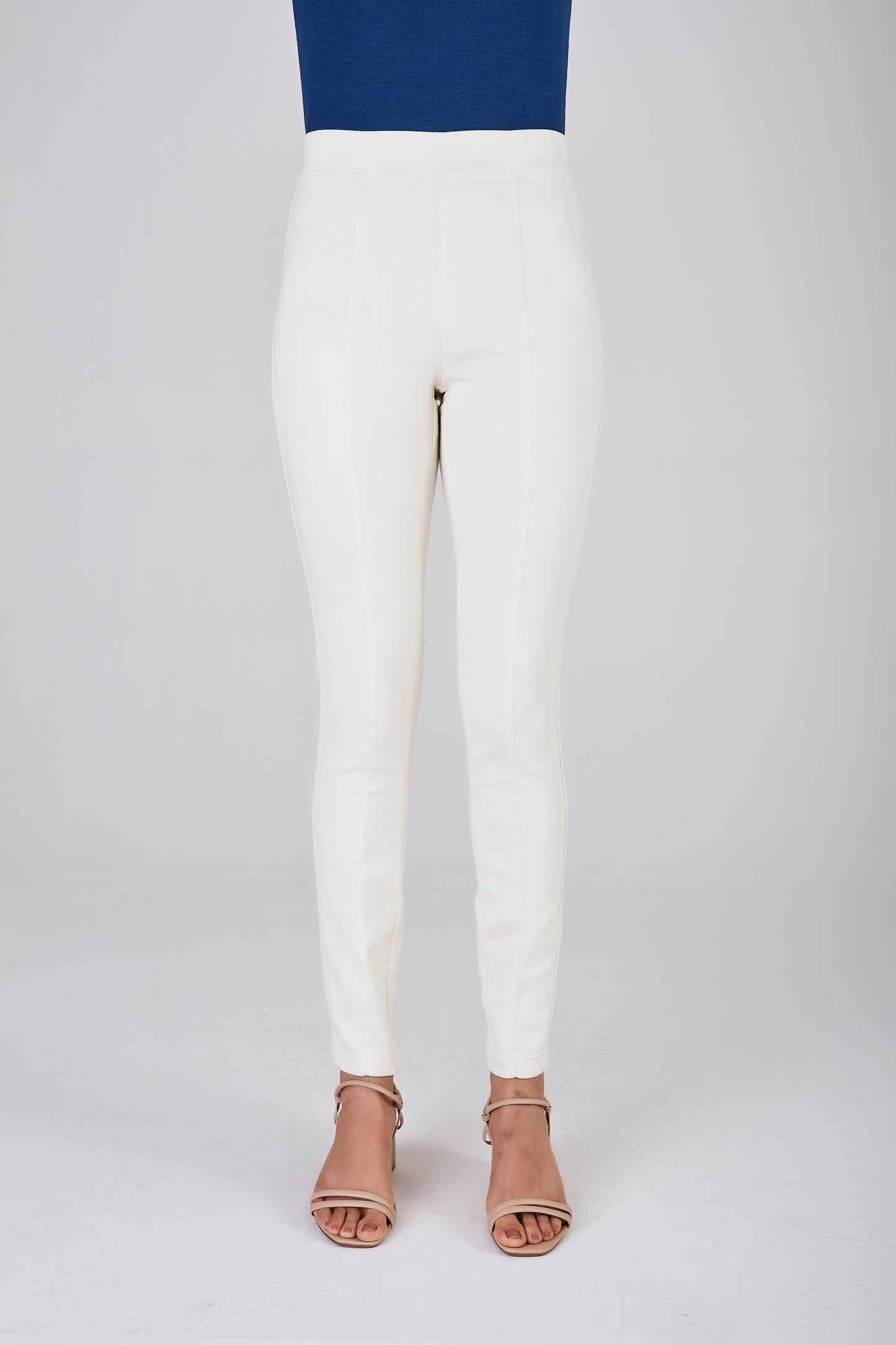 calça sarja color jegging cintura intermediária básica