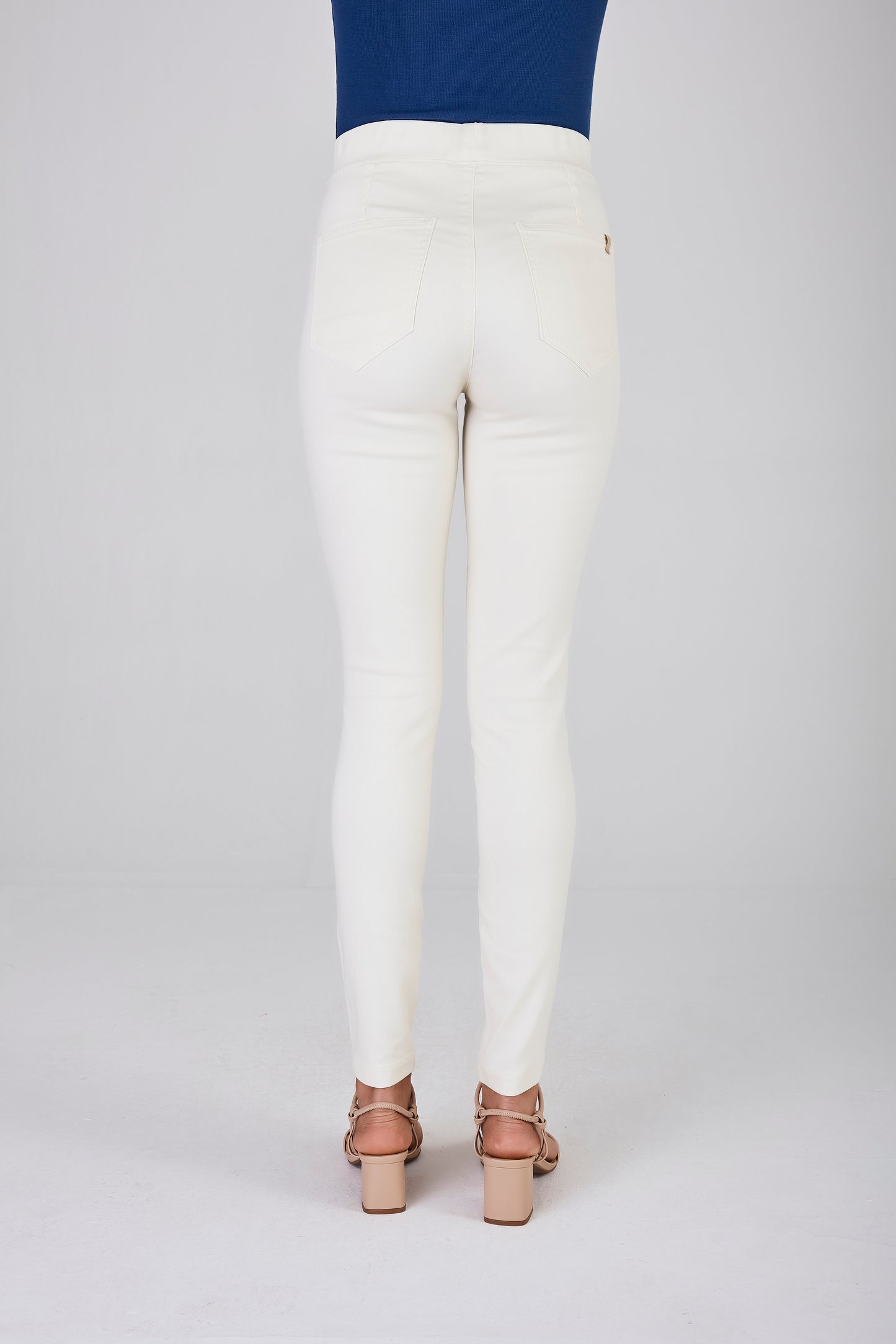calça sarja color jegging cintura intermediária básica