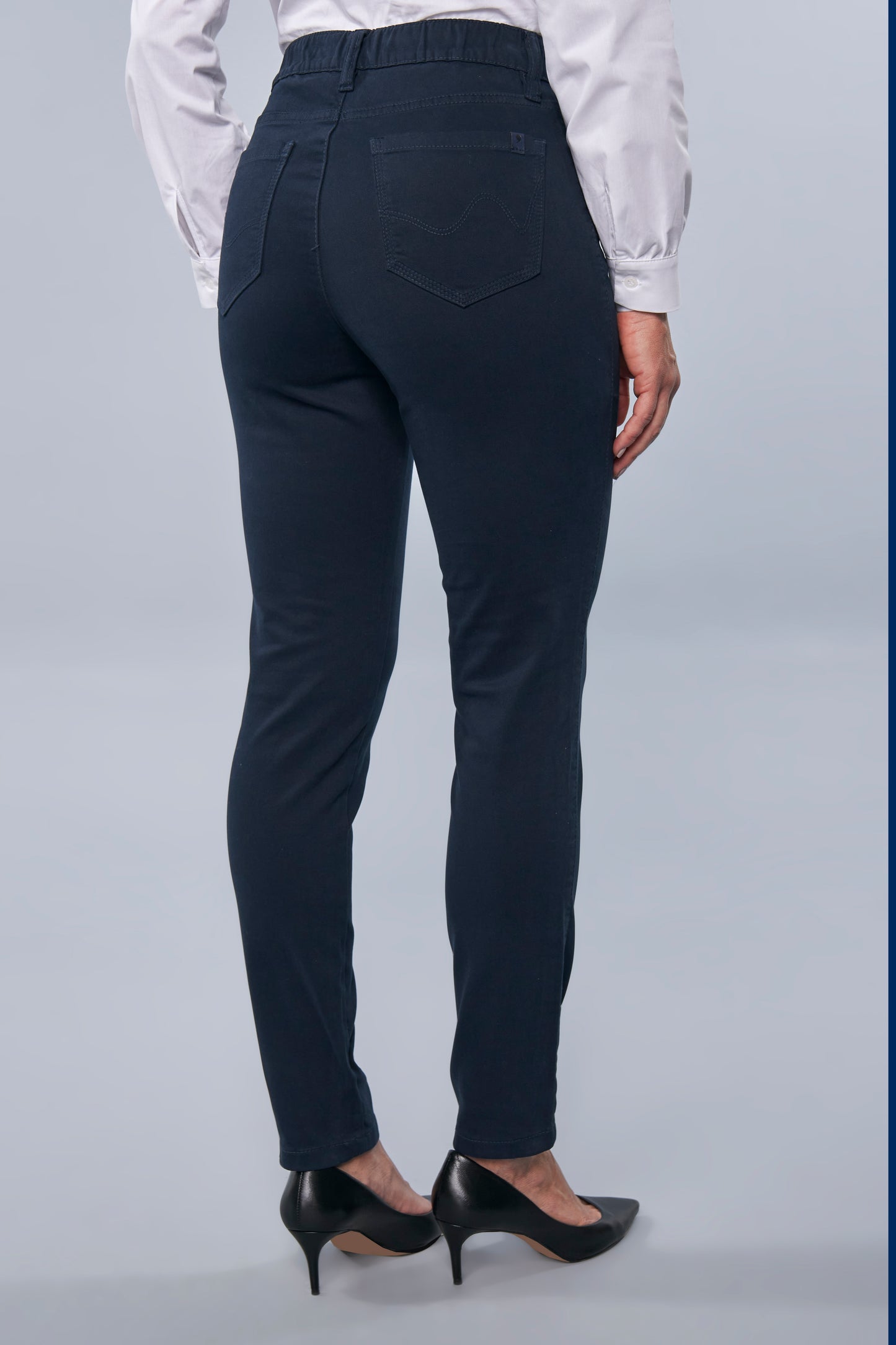 calça malha color skinny cintura intermediária com elástico