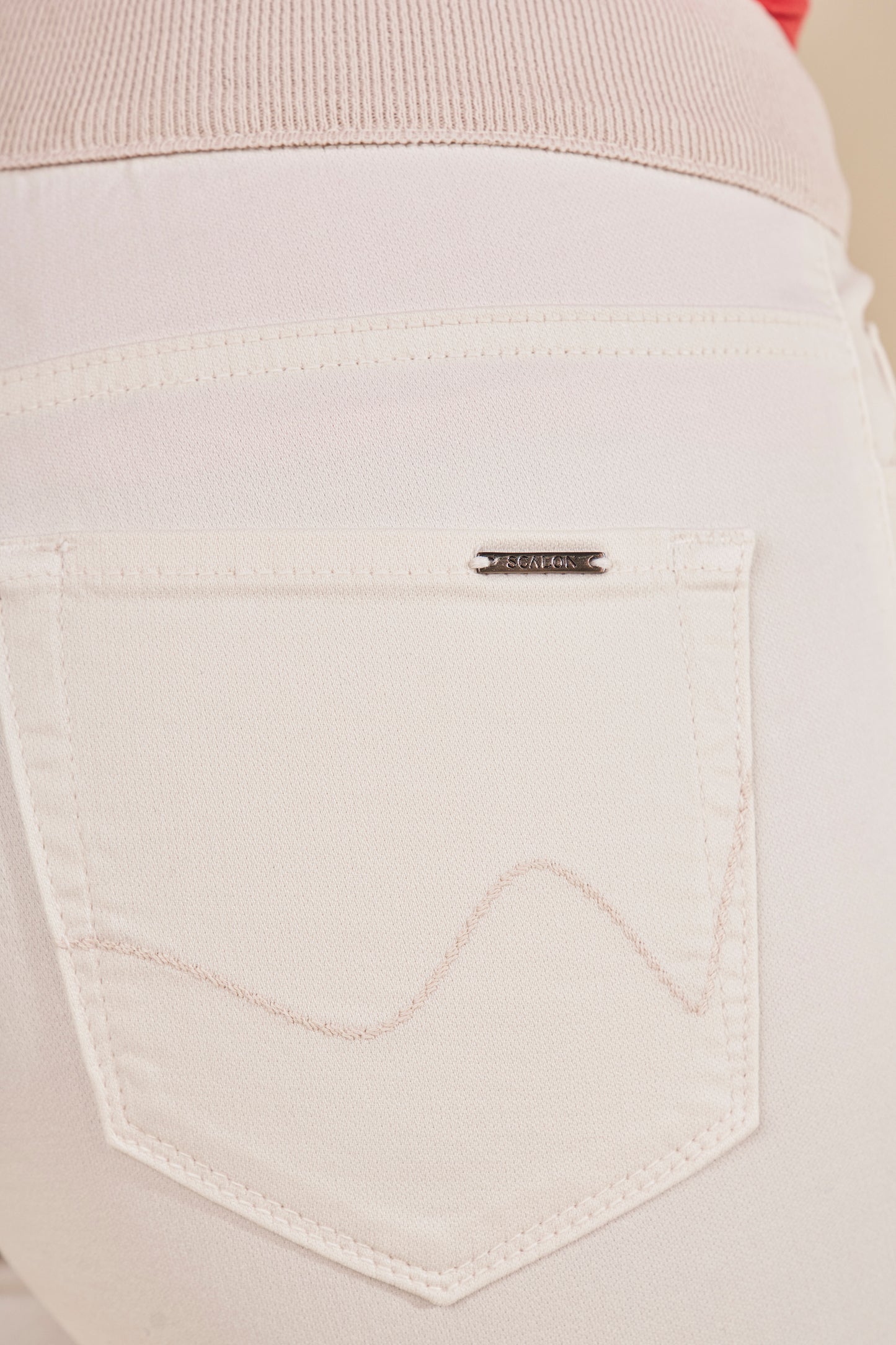 calça malha color skinny cintura intermediária cós de tricot