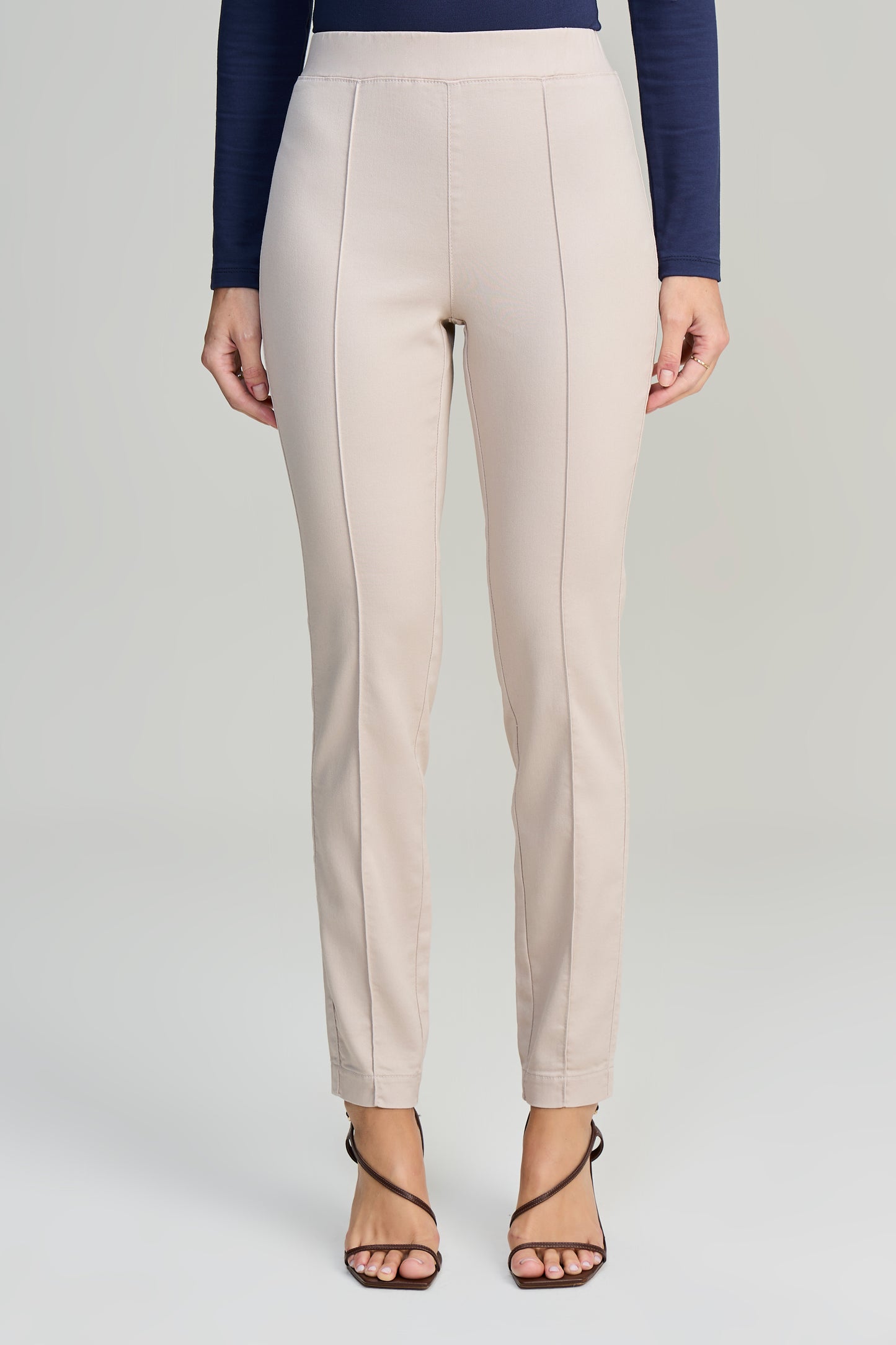 calça sarja color jegging cintura intermediária basica