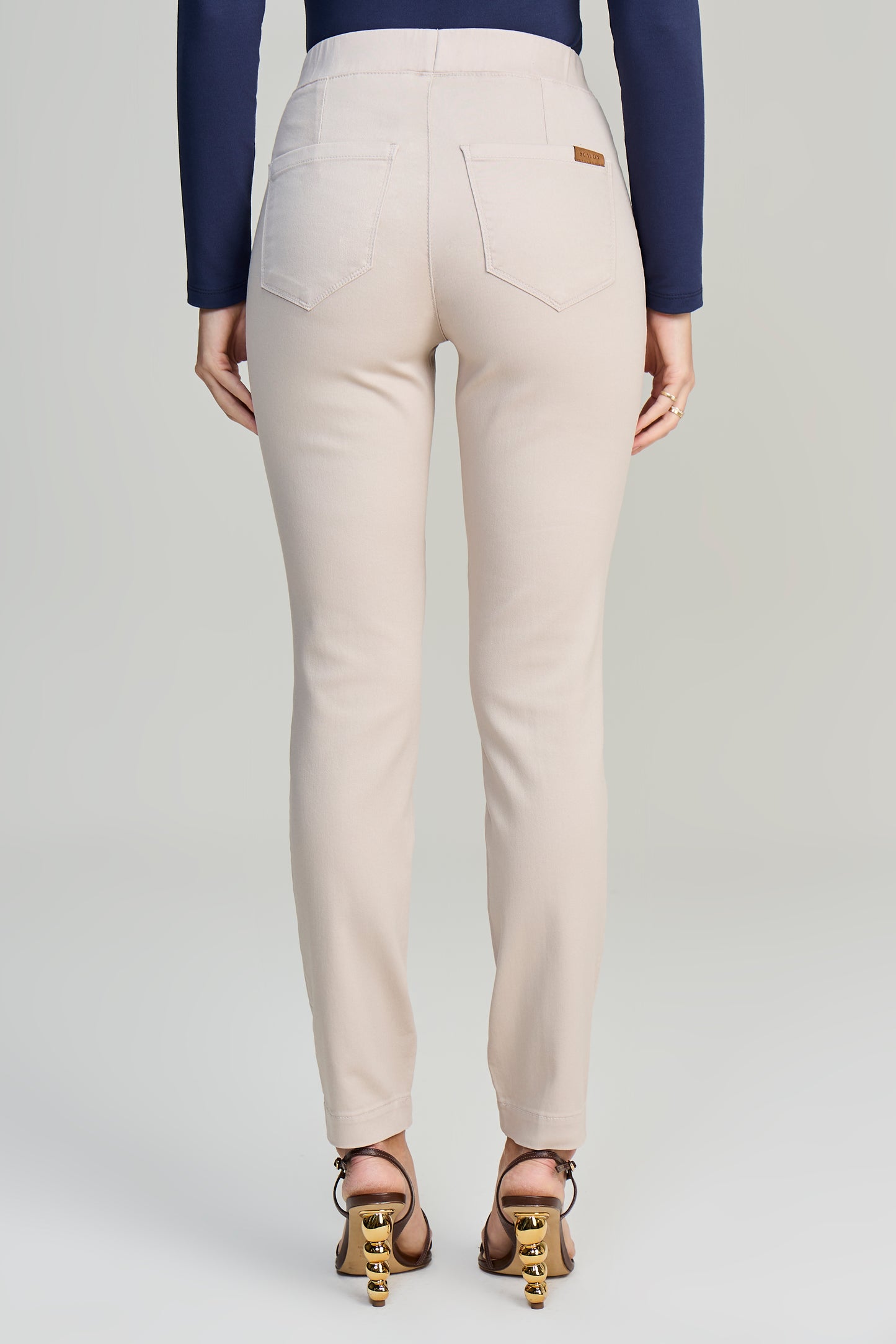 calça sarja color jegging cintura intermediária basica
