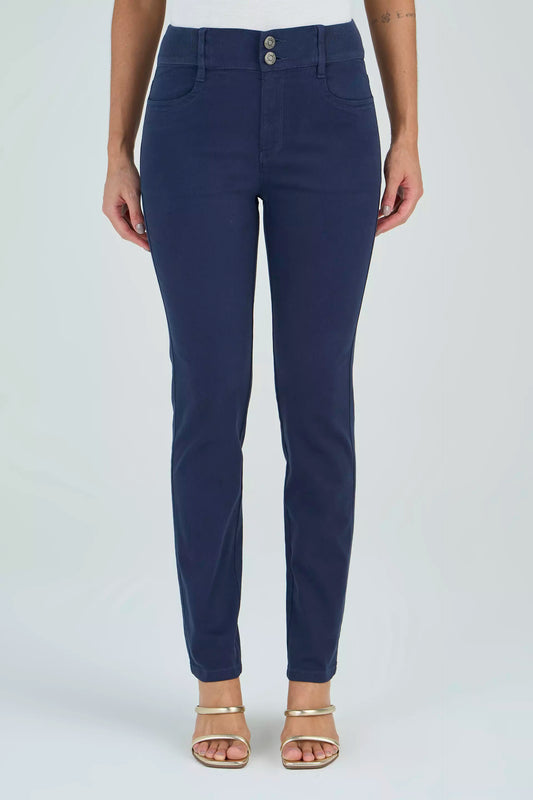 calça malha color skinny cintura intermedíaria cós de tricot