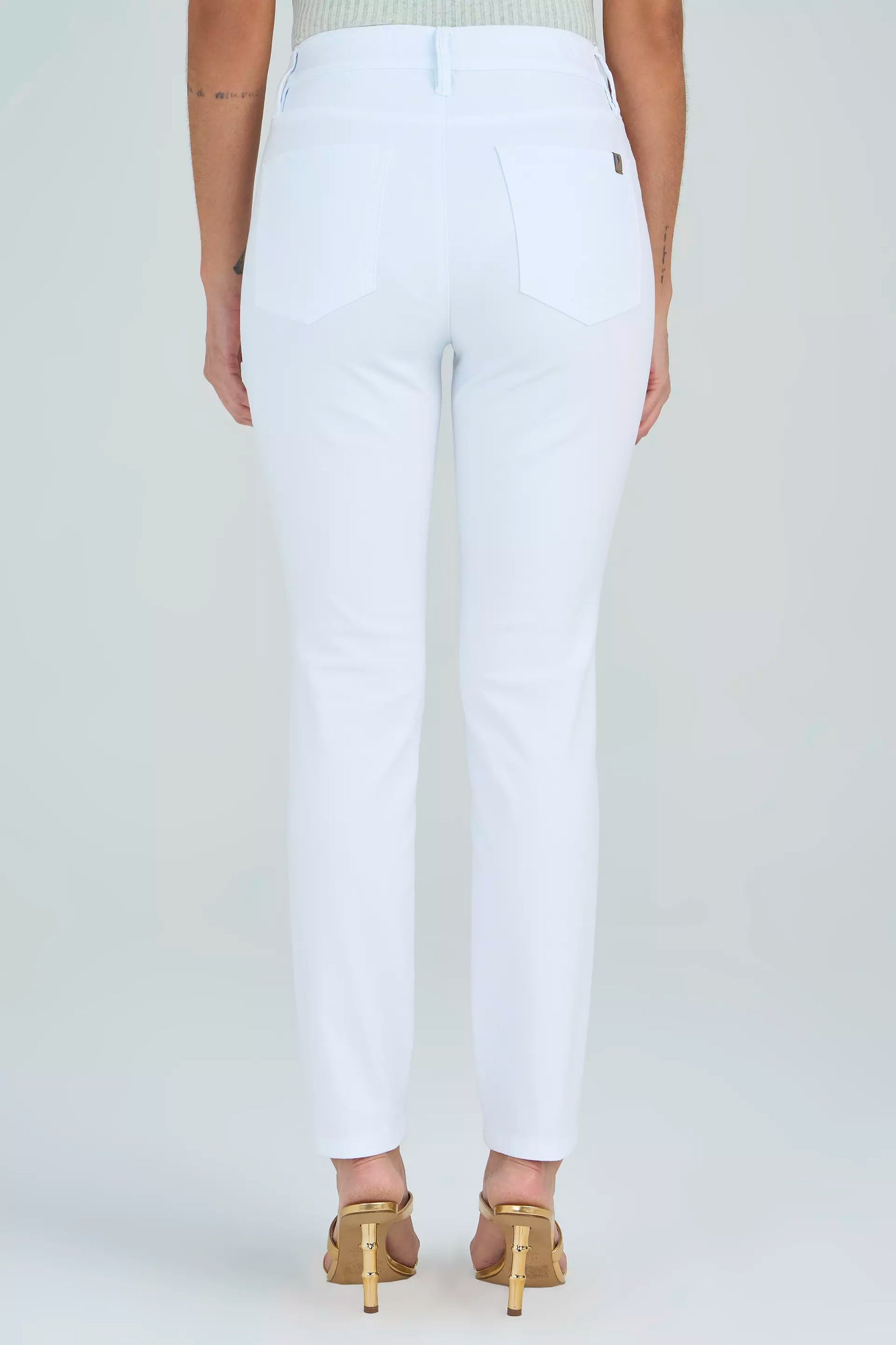 calça malha color skinny cintura intermediária com elástico
