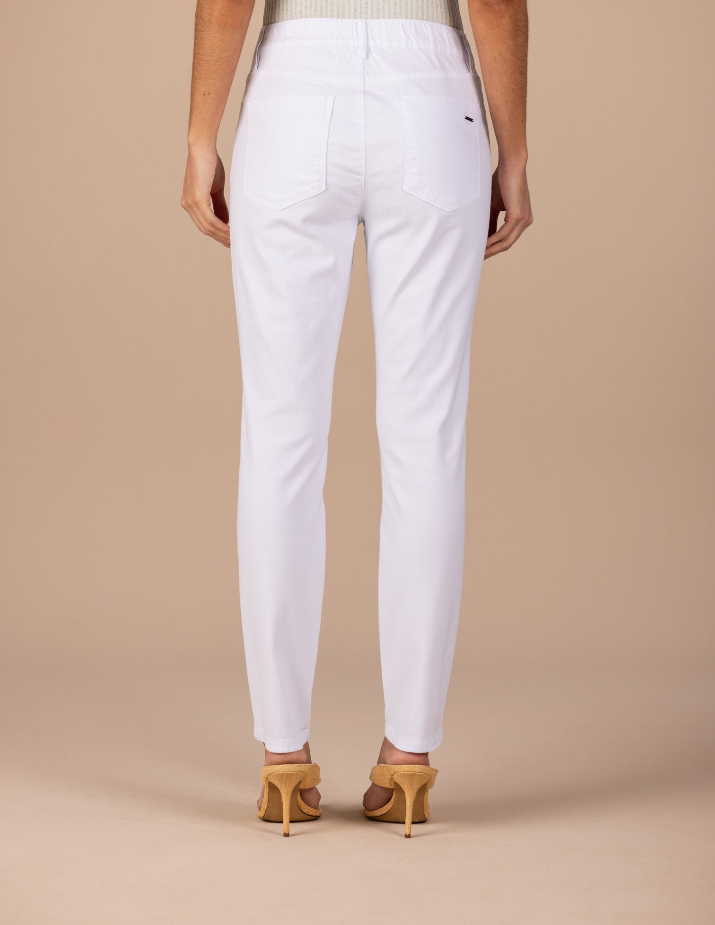 calça malha color skinny cintura intermediária com elástico