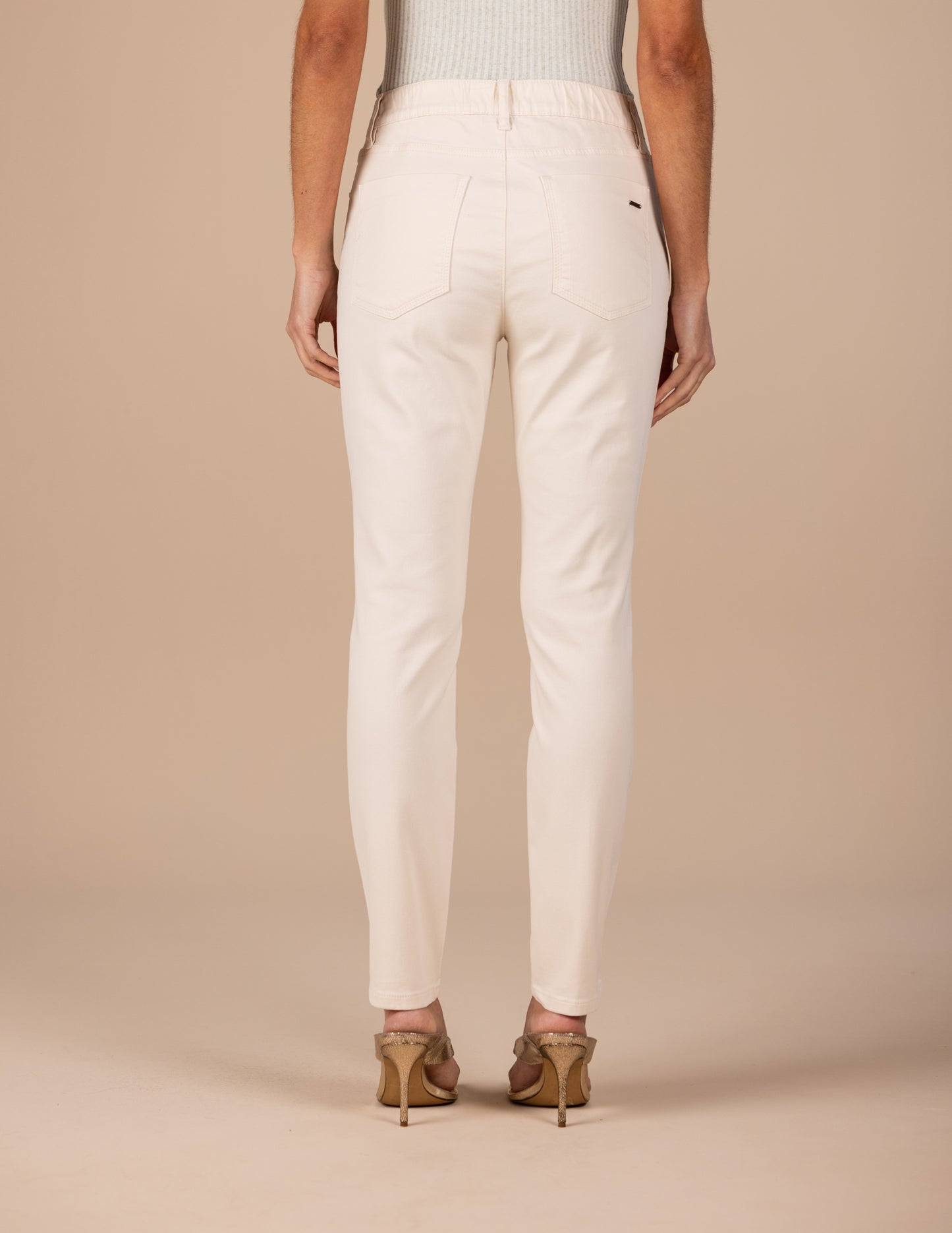 calça malha color skinny cintura intermediária com elástico