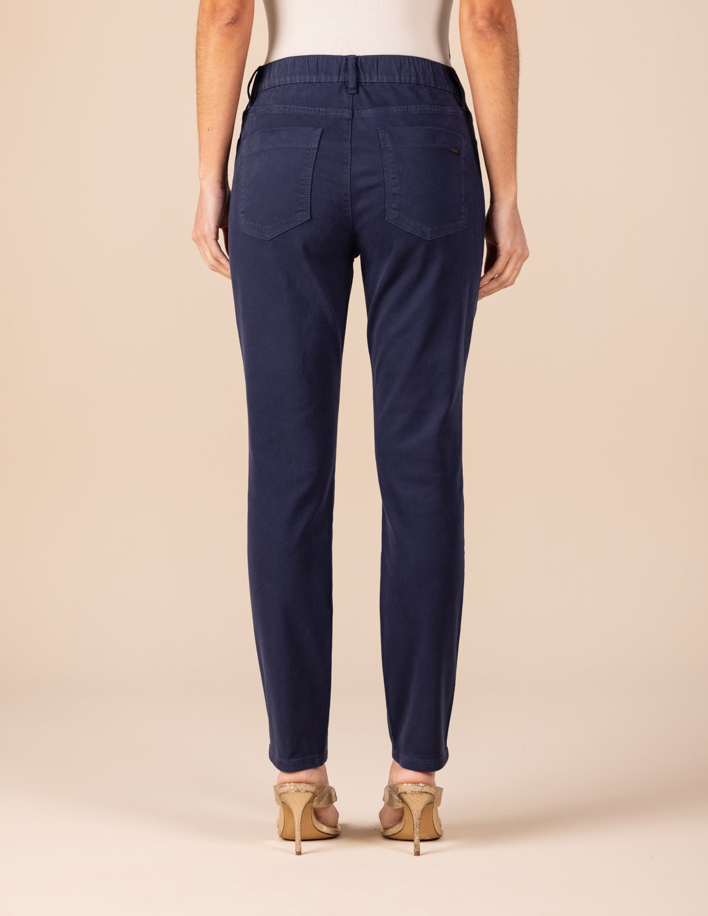 calça malha color skinny cintura intermediária com elástico