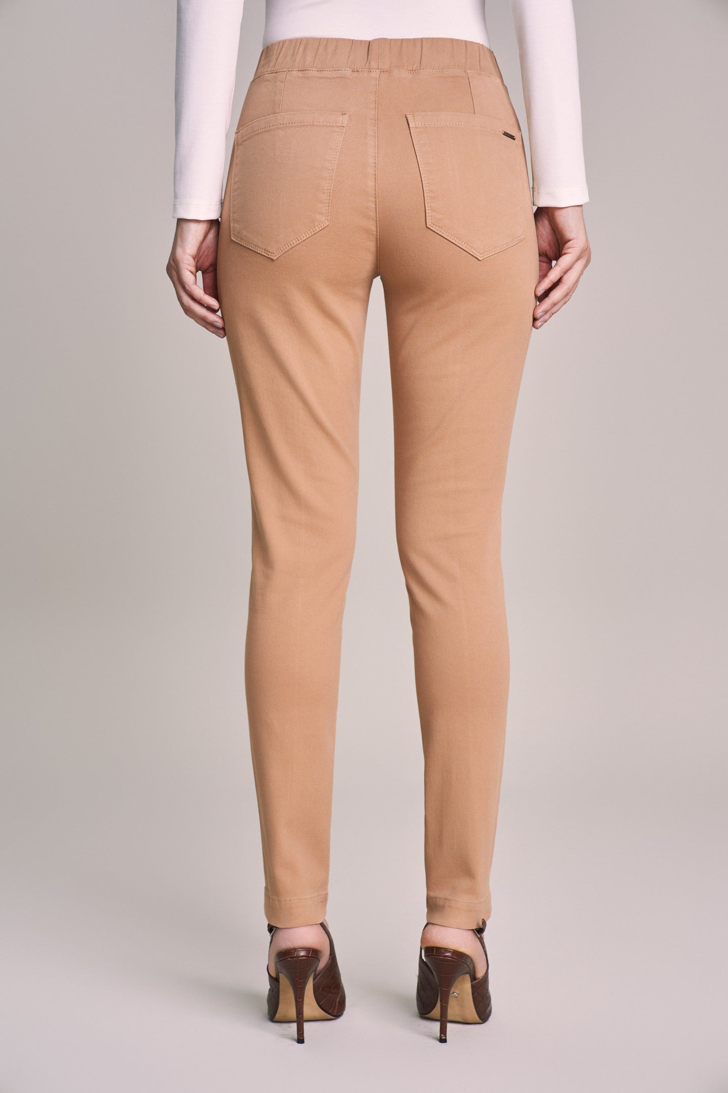 calça malha color jegging cintura intermediária básica