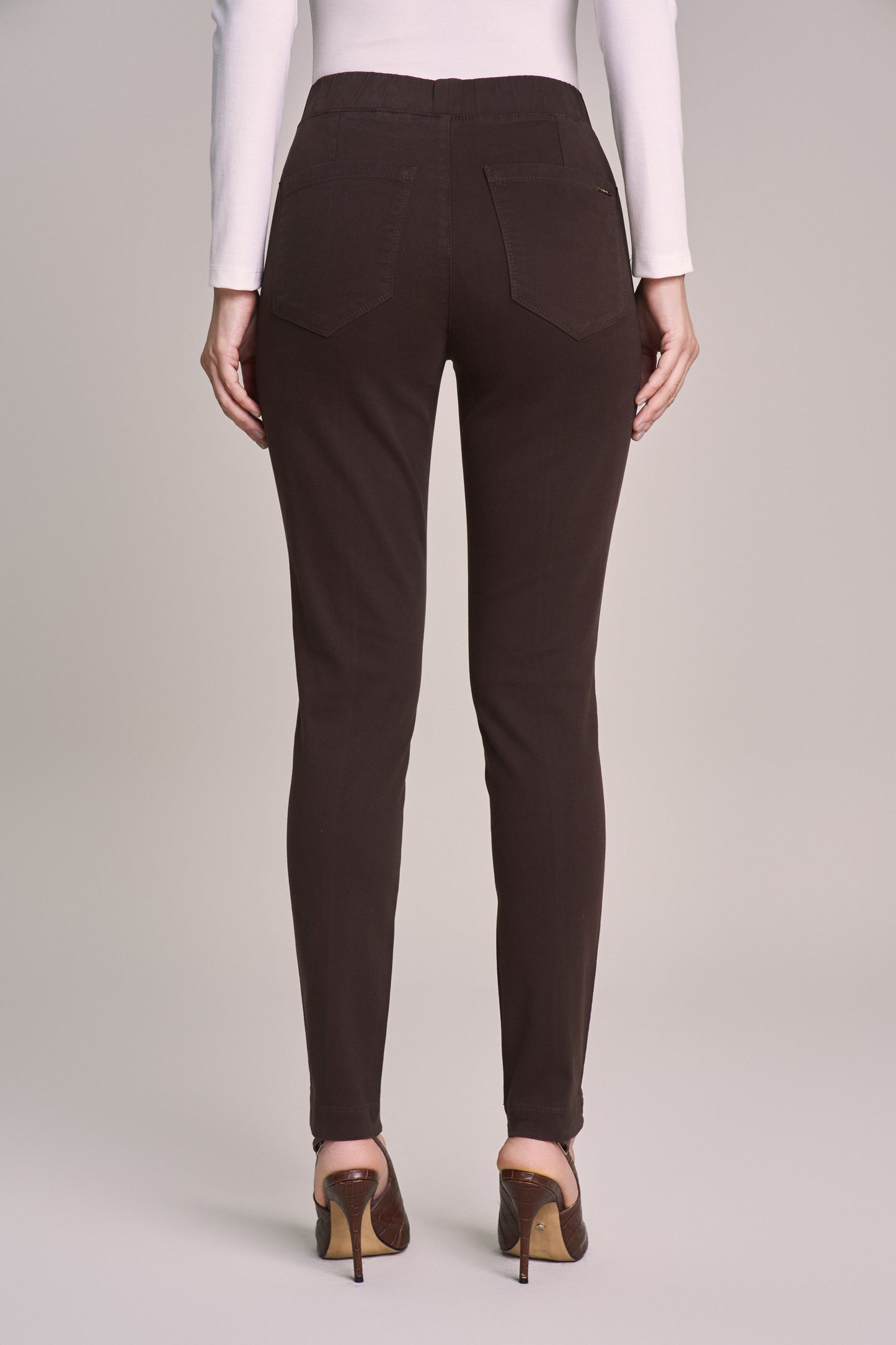 calça malha color jegging cintura intermediária básica