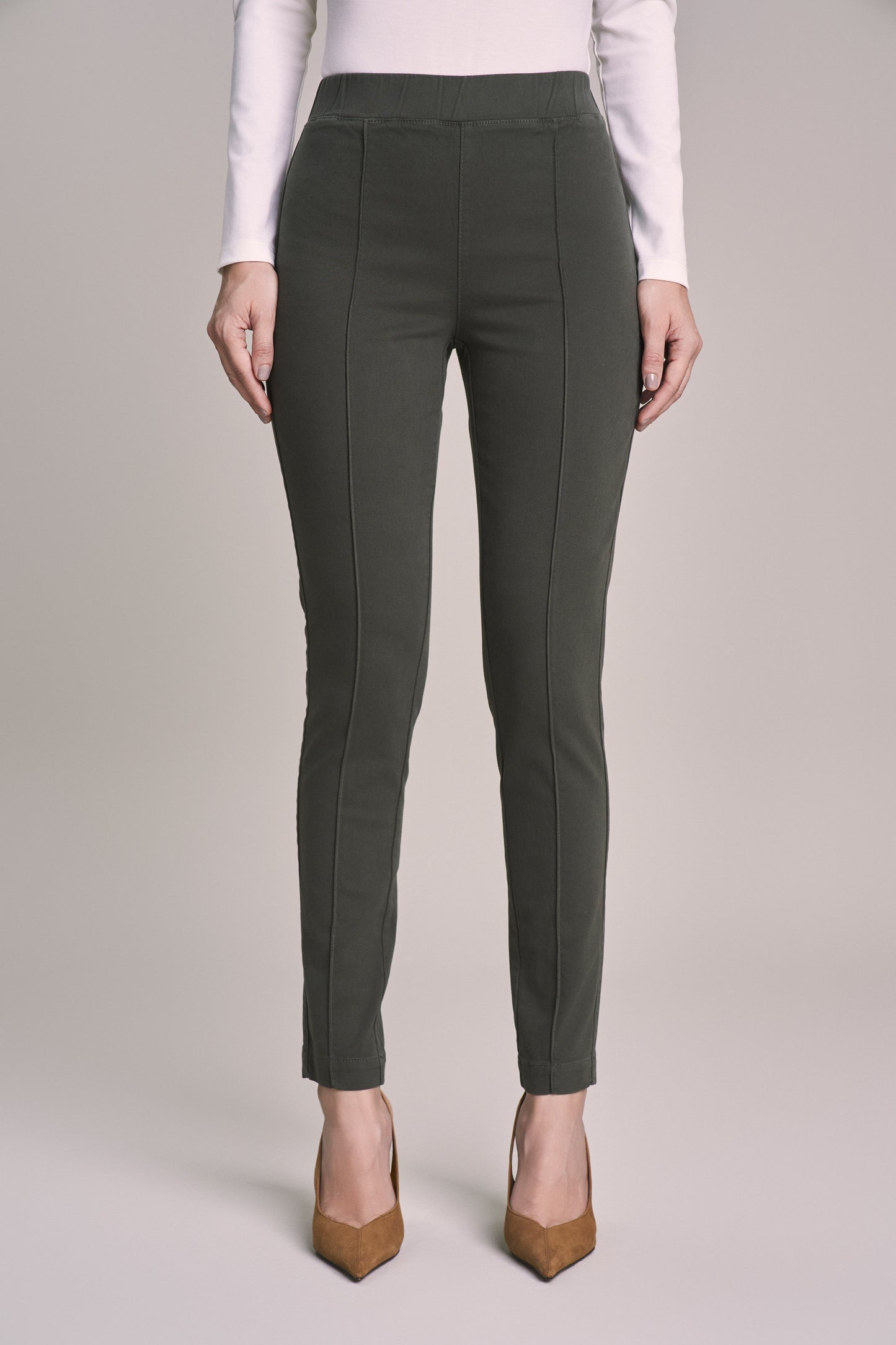 calça malha color jegging cintura intermediária básica