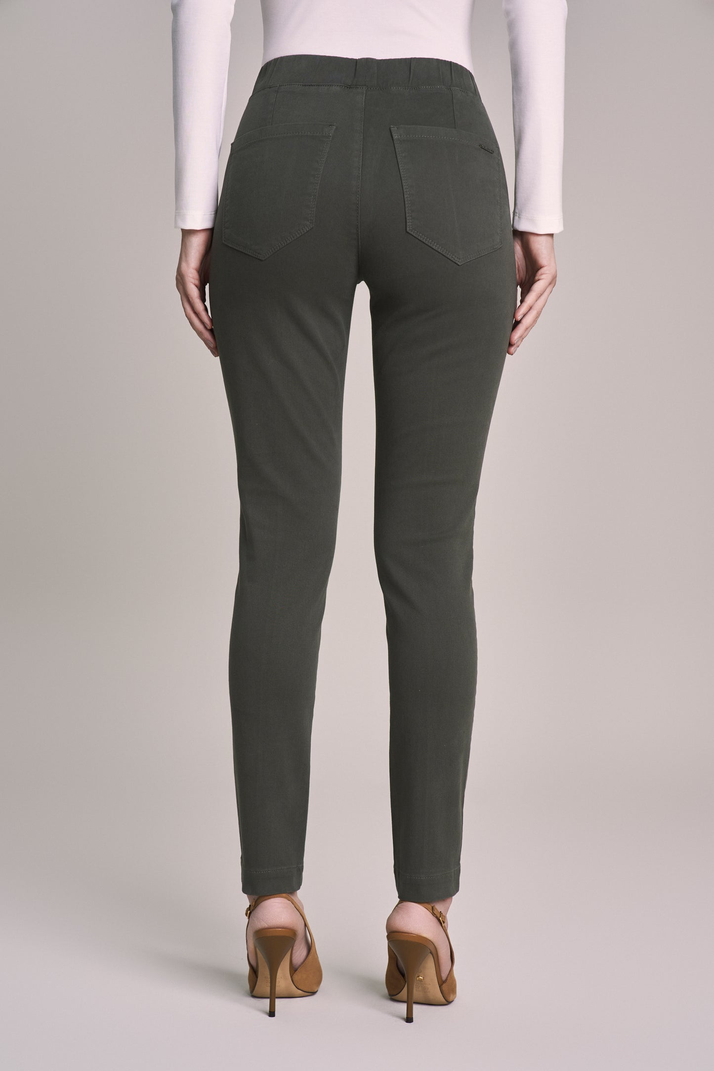 calça malha color jegging cintura intermediária básica