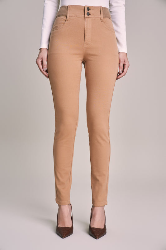 calça malha color skinny cintura intermediária cósde tricot