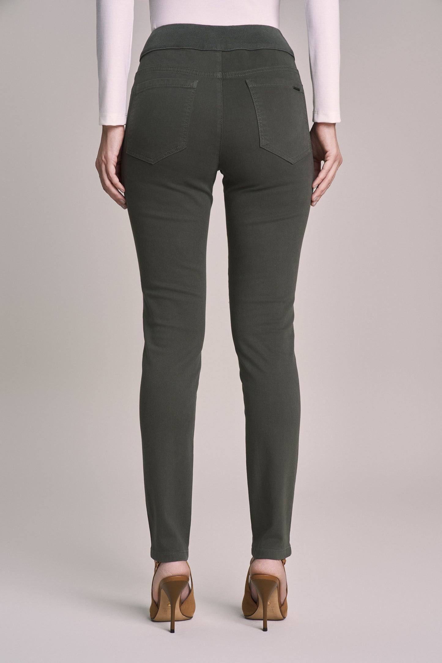 calça malha color skinny cintura intermediária cósde tricot