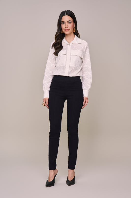 calça jeans black jegging cintura intermediária com nervura