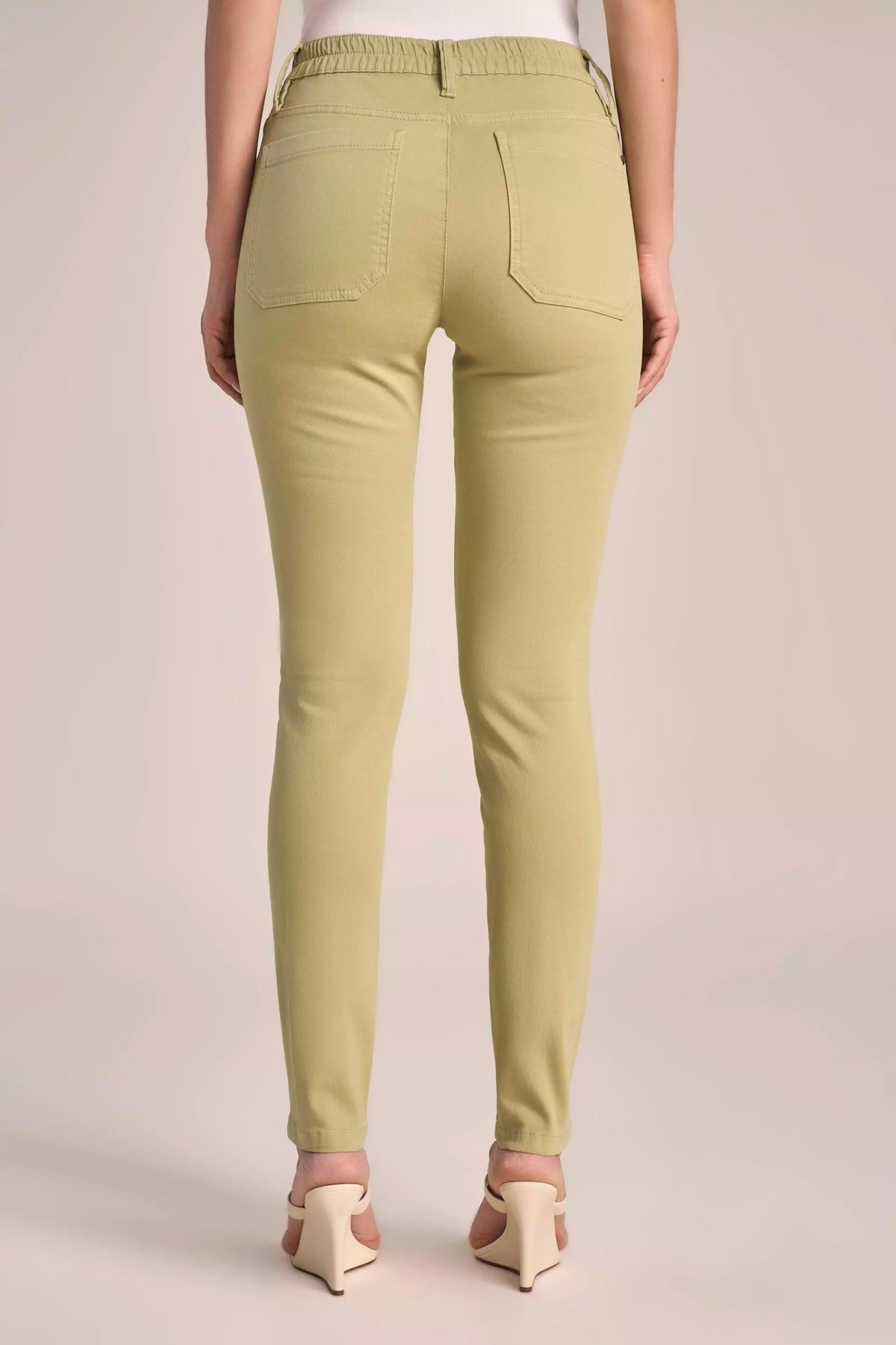 Calça Malha Color Skinny Cintura Intermediária Cós de Elástico