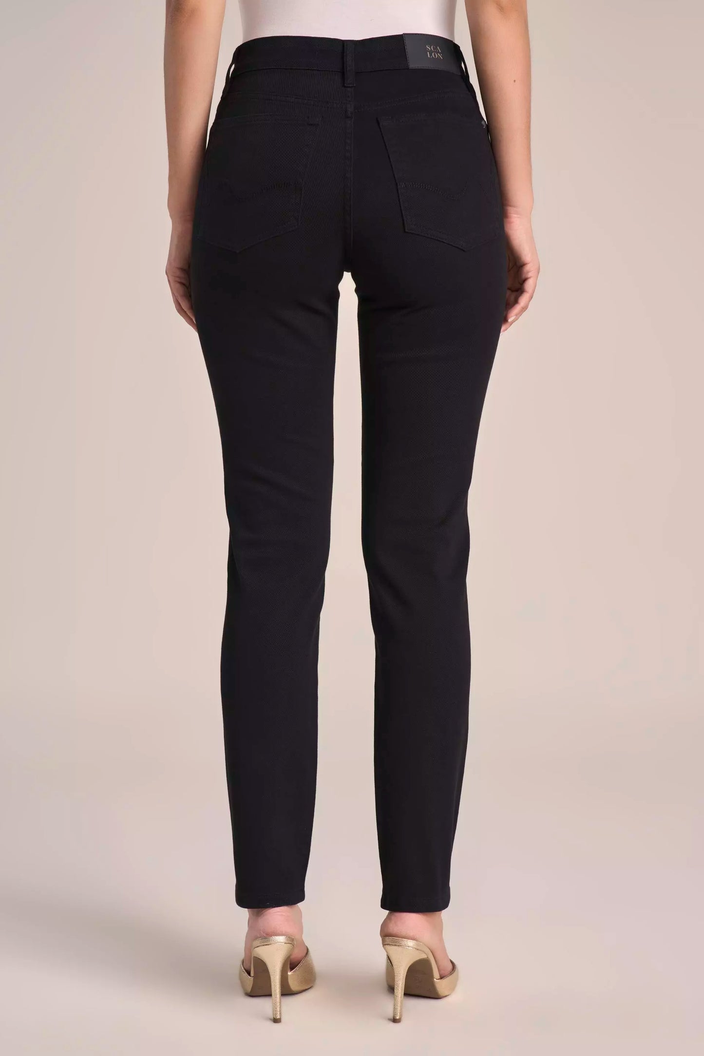 Calça Sarja Color Skinny Cintura Intermediária com Bordado