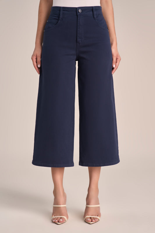 Calça Sarja Color Pantacourt Cintura Intermediária Tradicional