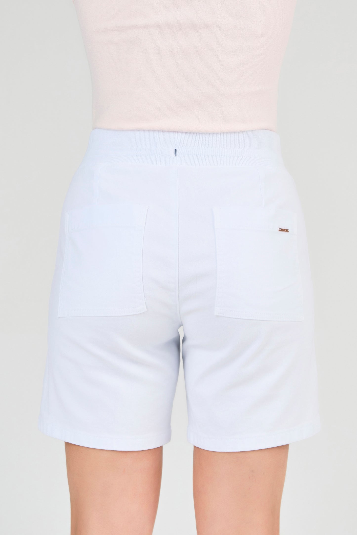 bermuda malha color midi comfort cintura intermediária cós tricot
