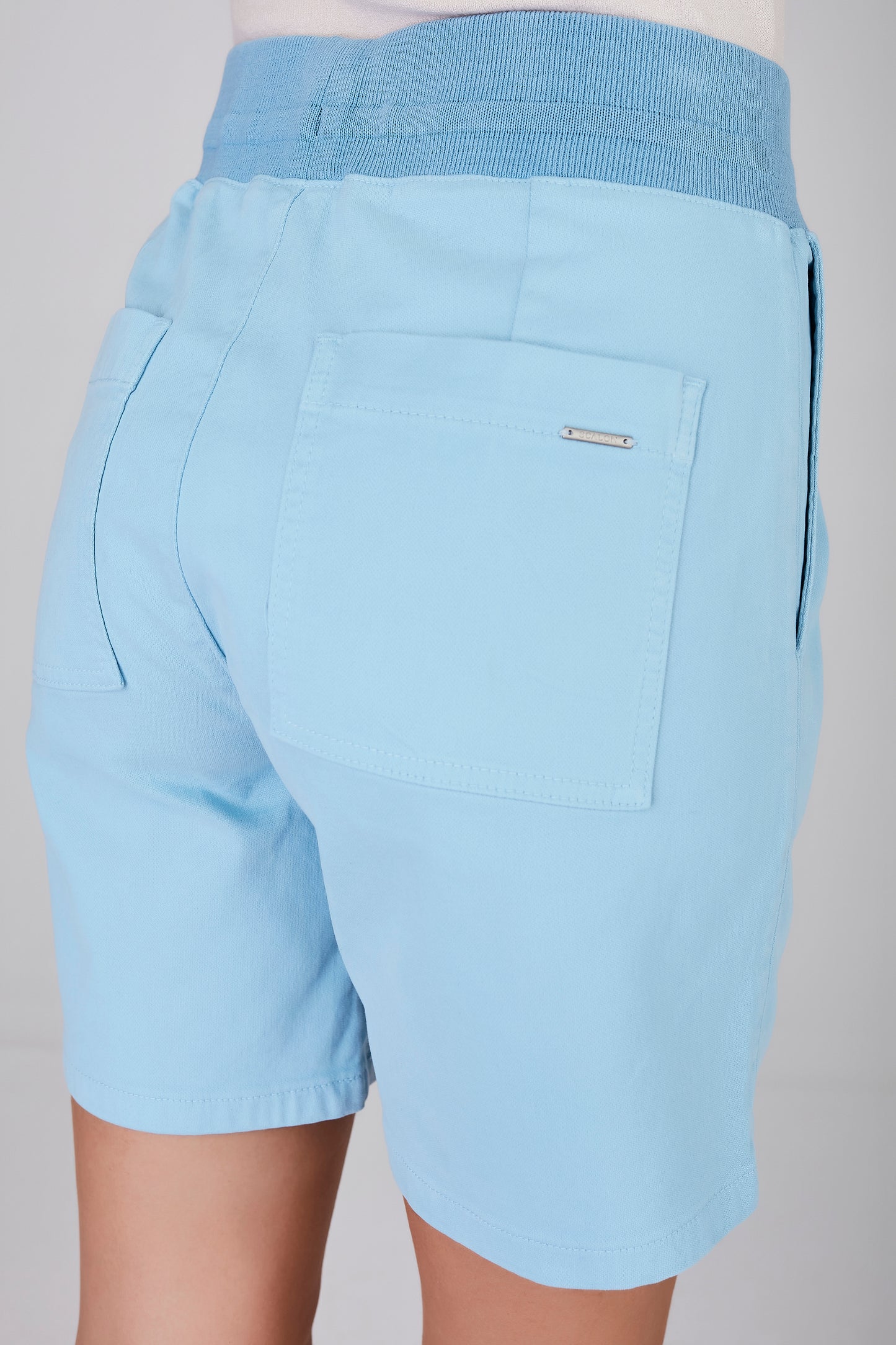 bermuda malha color midi comfort cintura intermediária cós tricot