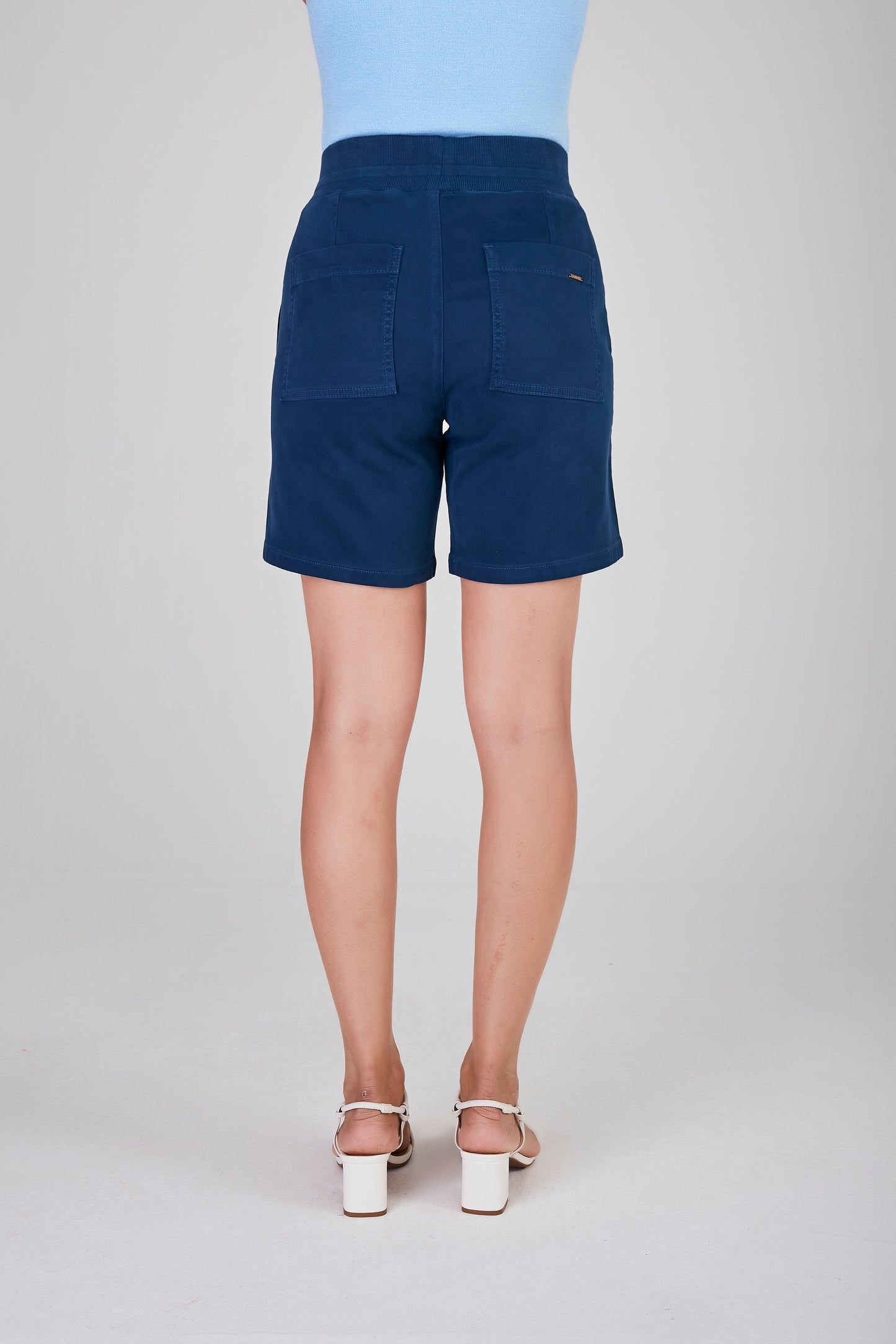 bermuda malha color midi comfort cintura intermediária cós tricot