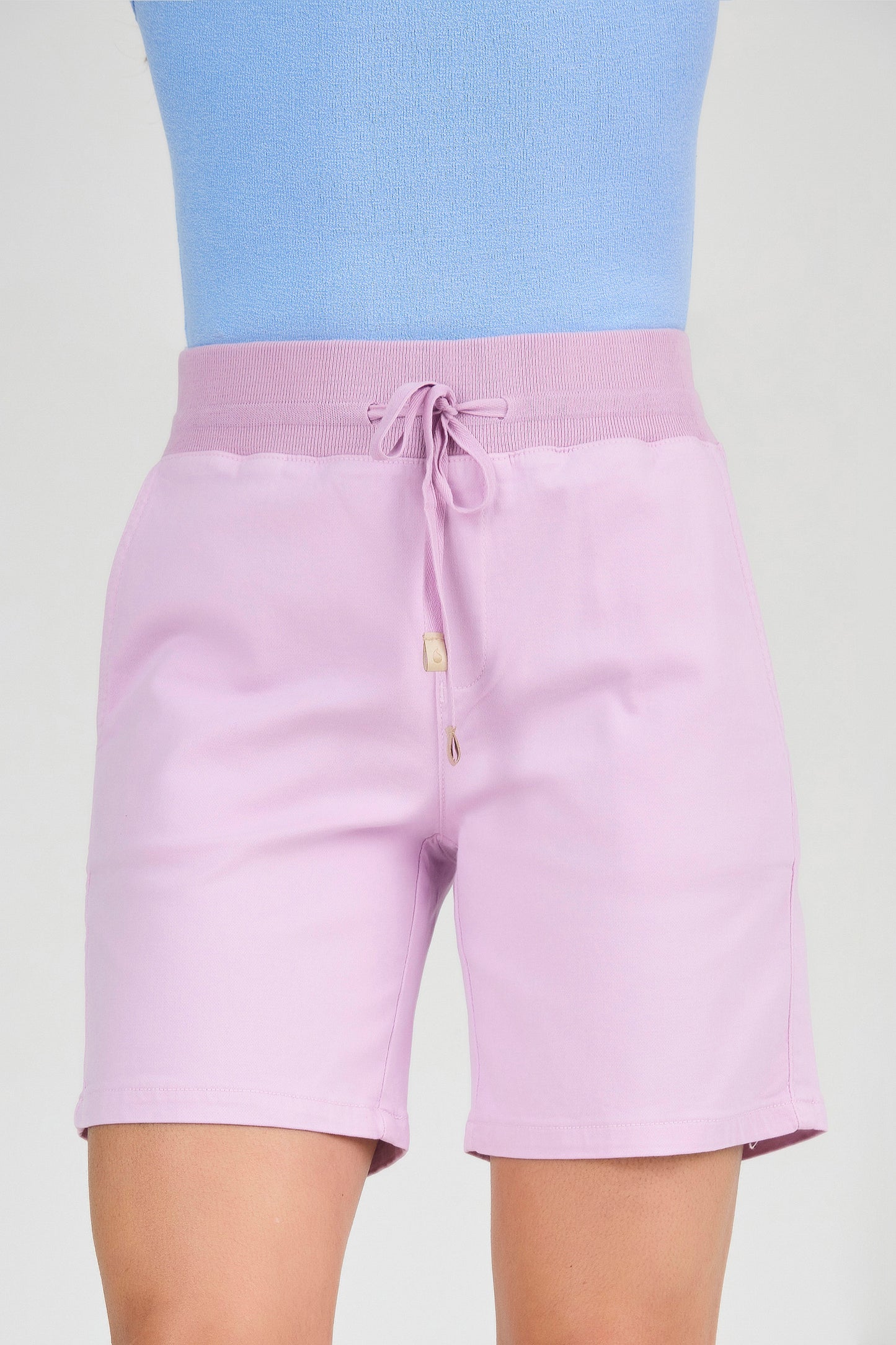 bermuda malha color midi comfort cintura intermediária cós tricot