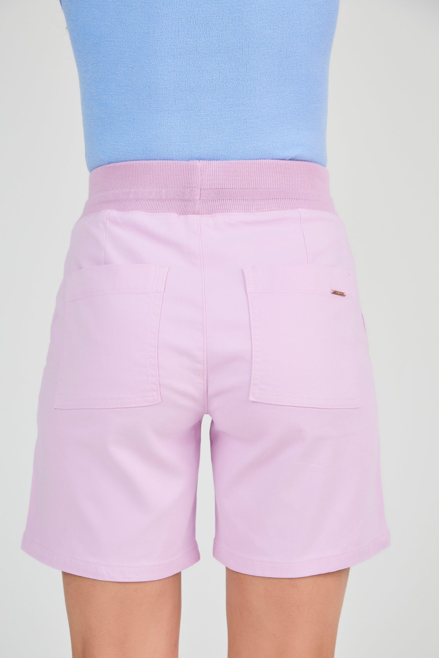 bermuda malha color midi comfort cintura intermediária cós tricot