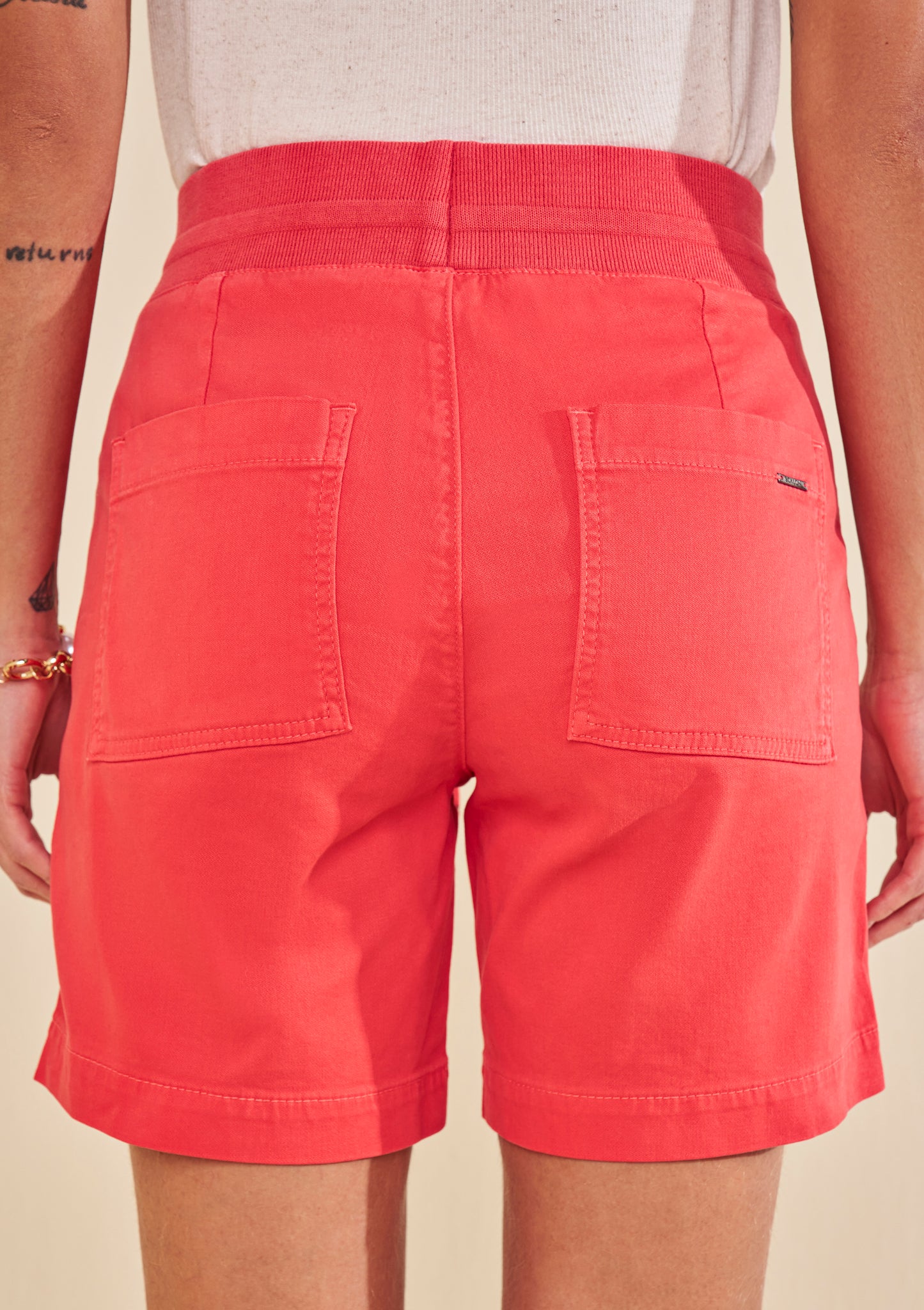 bermuda malha color midi comfort cintura intermediária cós tricot