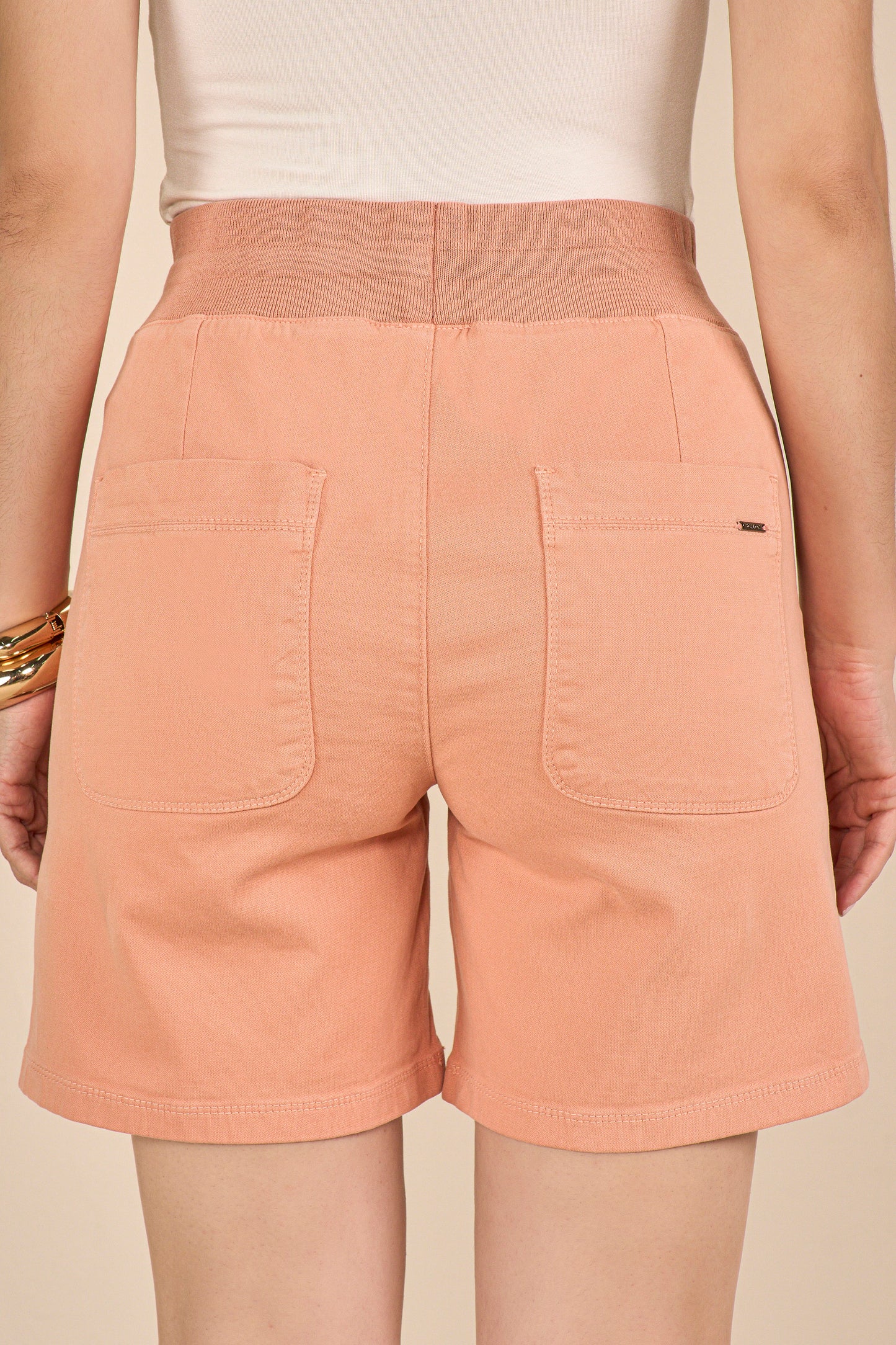 bermuda malha color midi comfort cintura intermediária cós tricot